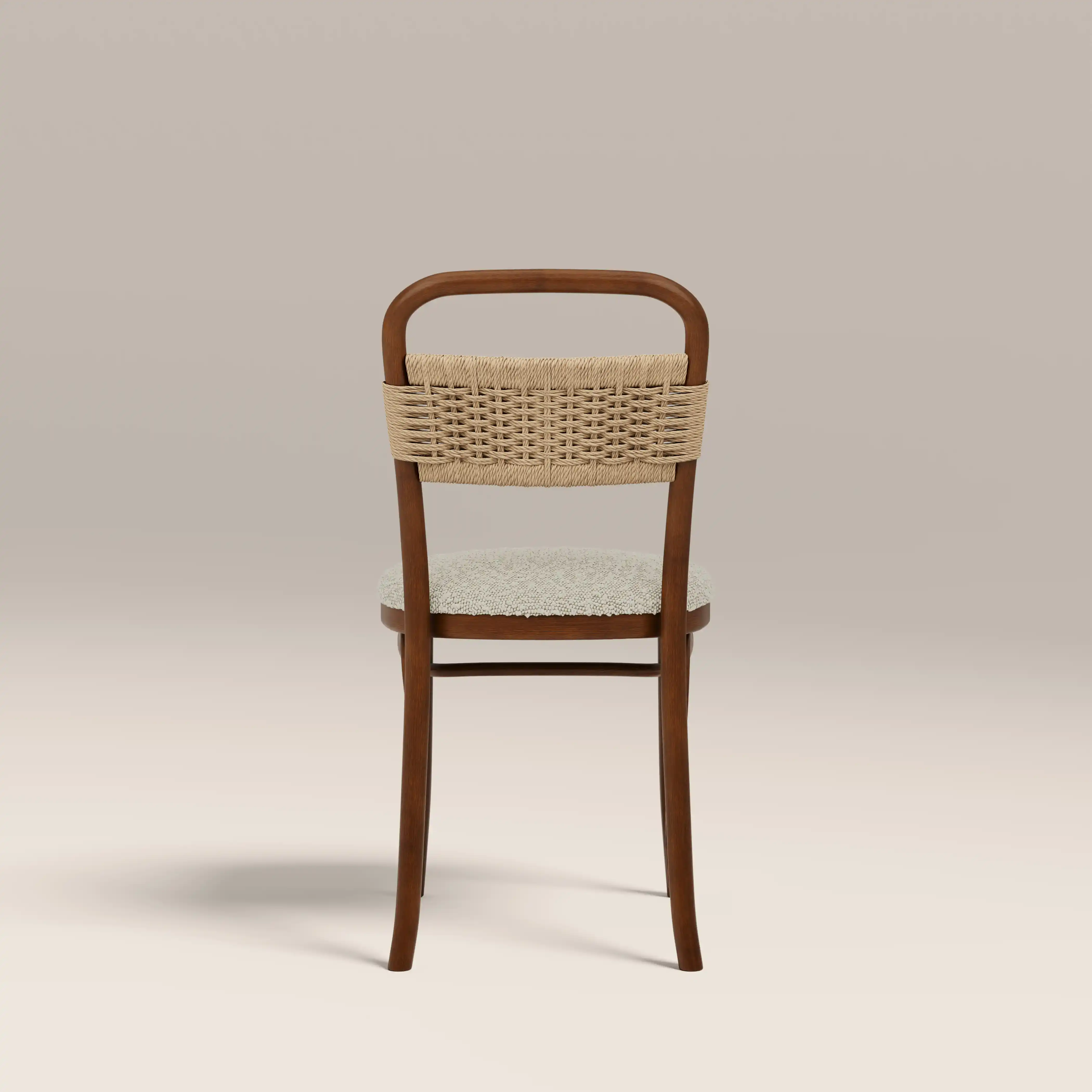 Daisy Wooden Dining Chair | Speckled Stone Sustainable Boucle & Walnut - Image 6