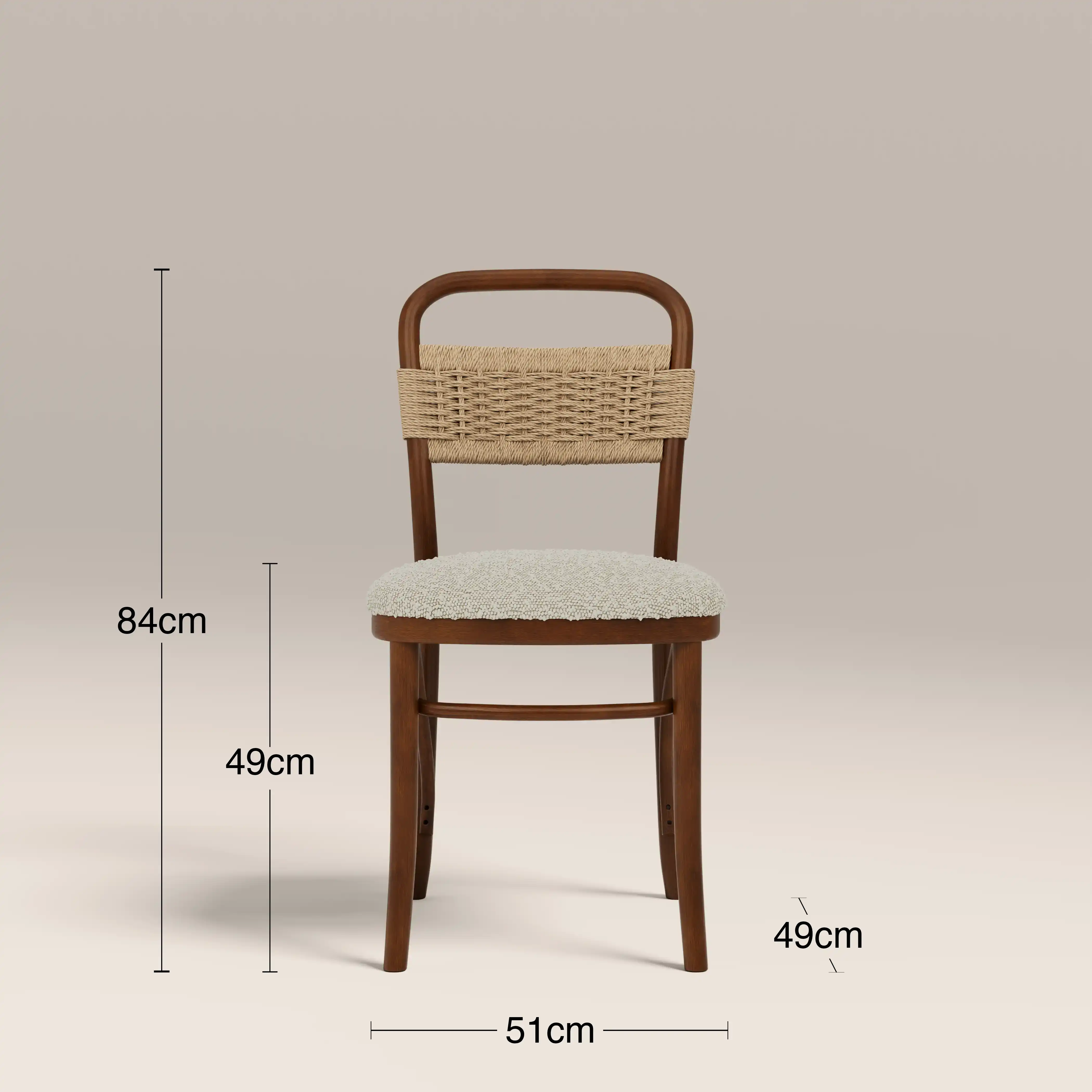 Daisy Wooden Dining Chair | Speckled Stone Sustainable Boucle & Walnut - Image 7