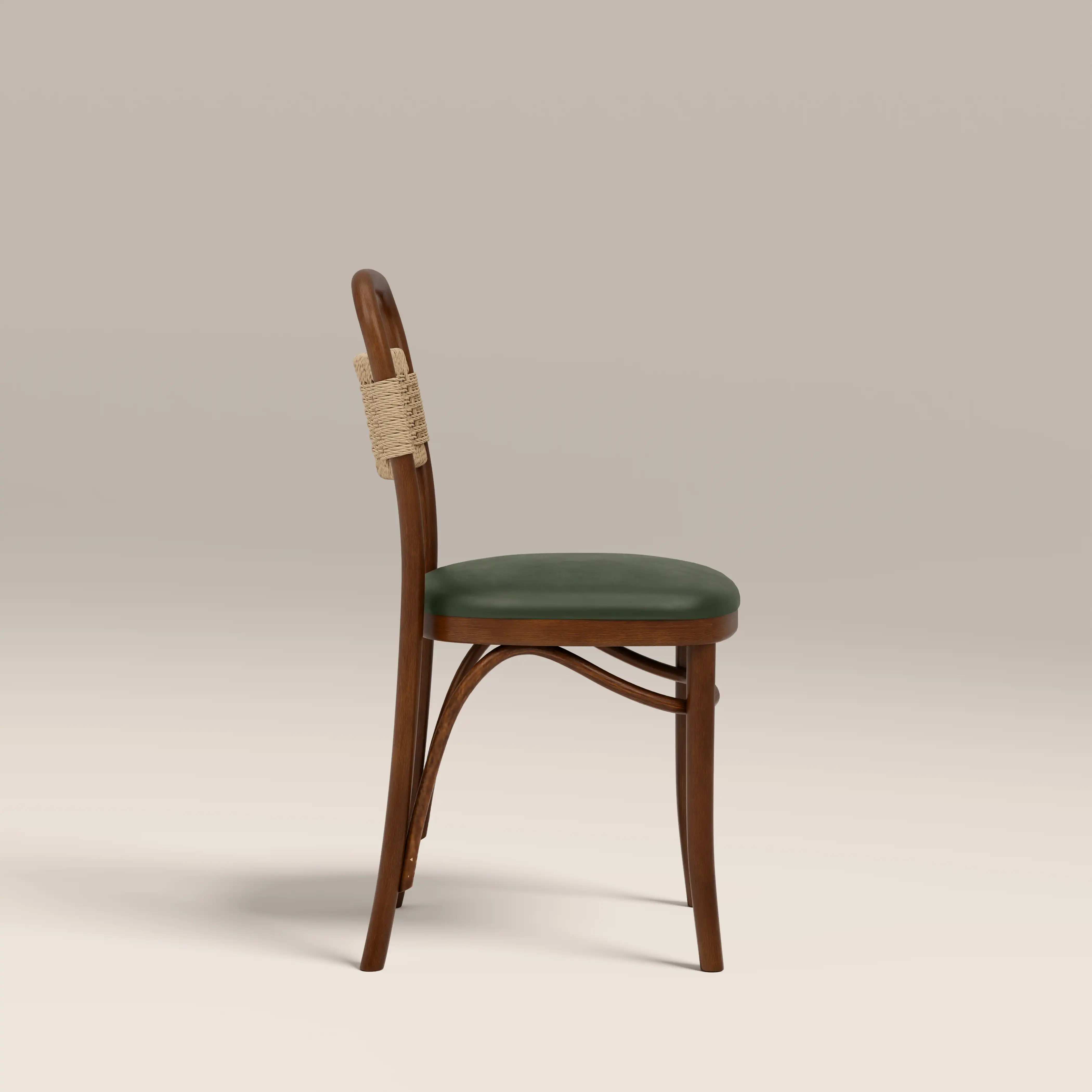 Daisy Wooden Dining Chair | Vintage Green Faux Leather & Walnut - Image 5