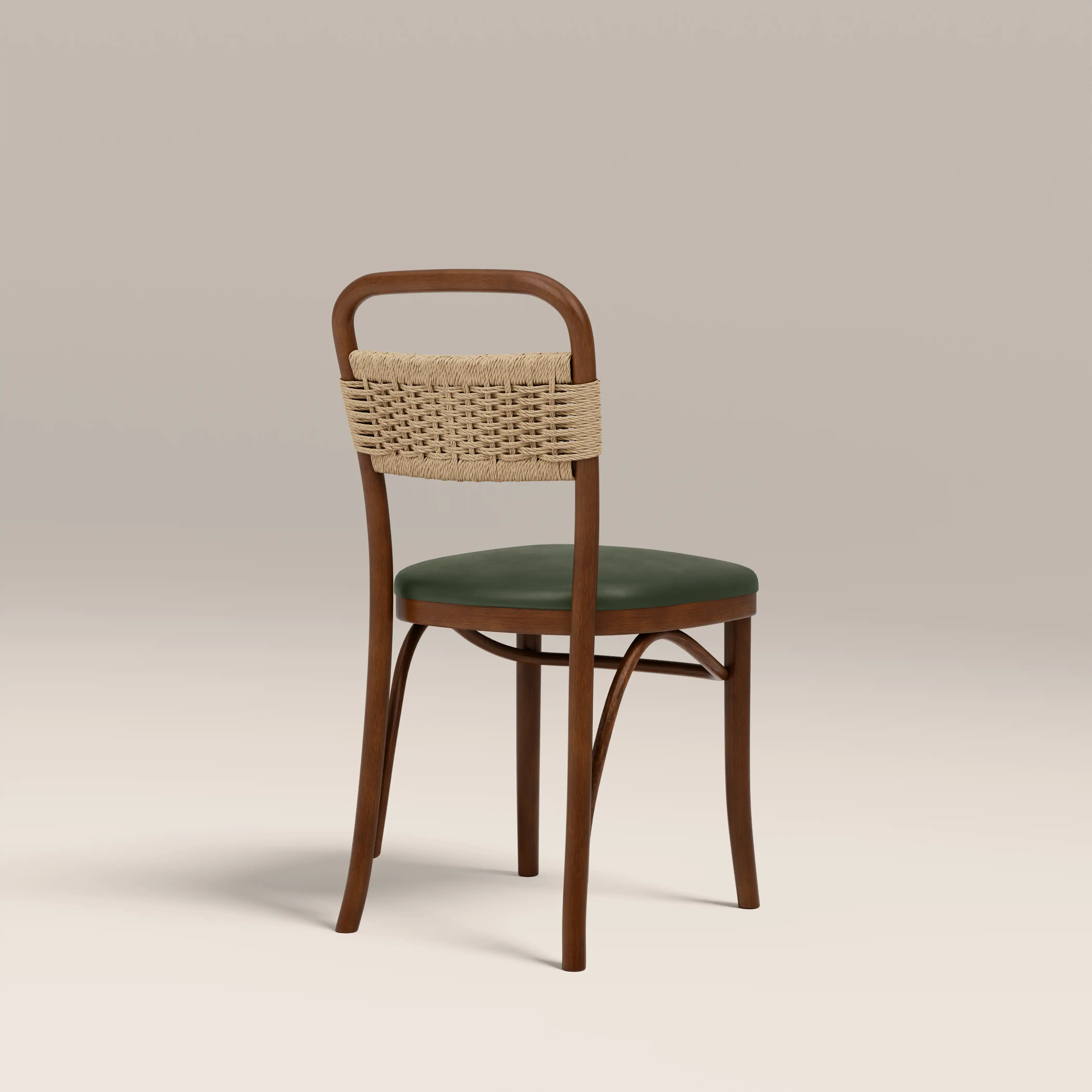 Daisy Wooden Dining Chair | Vintage Green Faux Leather & Walnut - Image 6