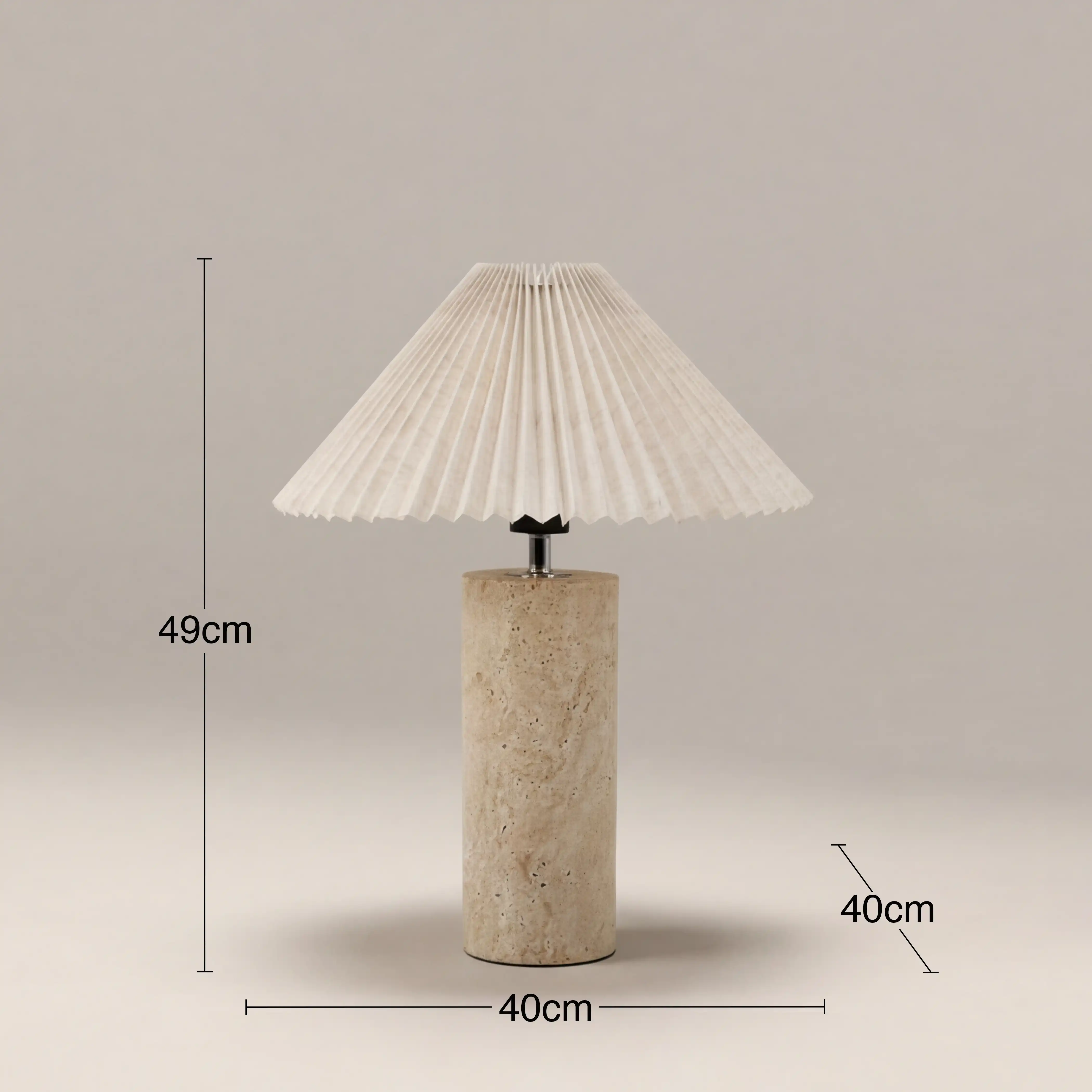 Danika Table Lamp | Natural Linen & Travertine - Image 6