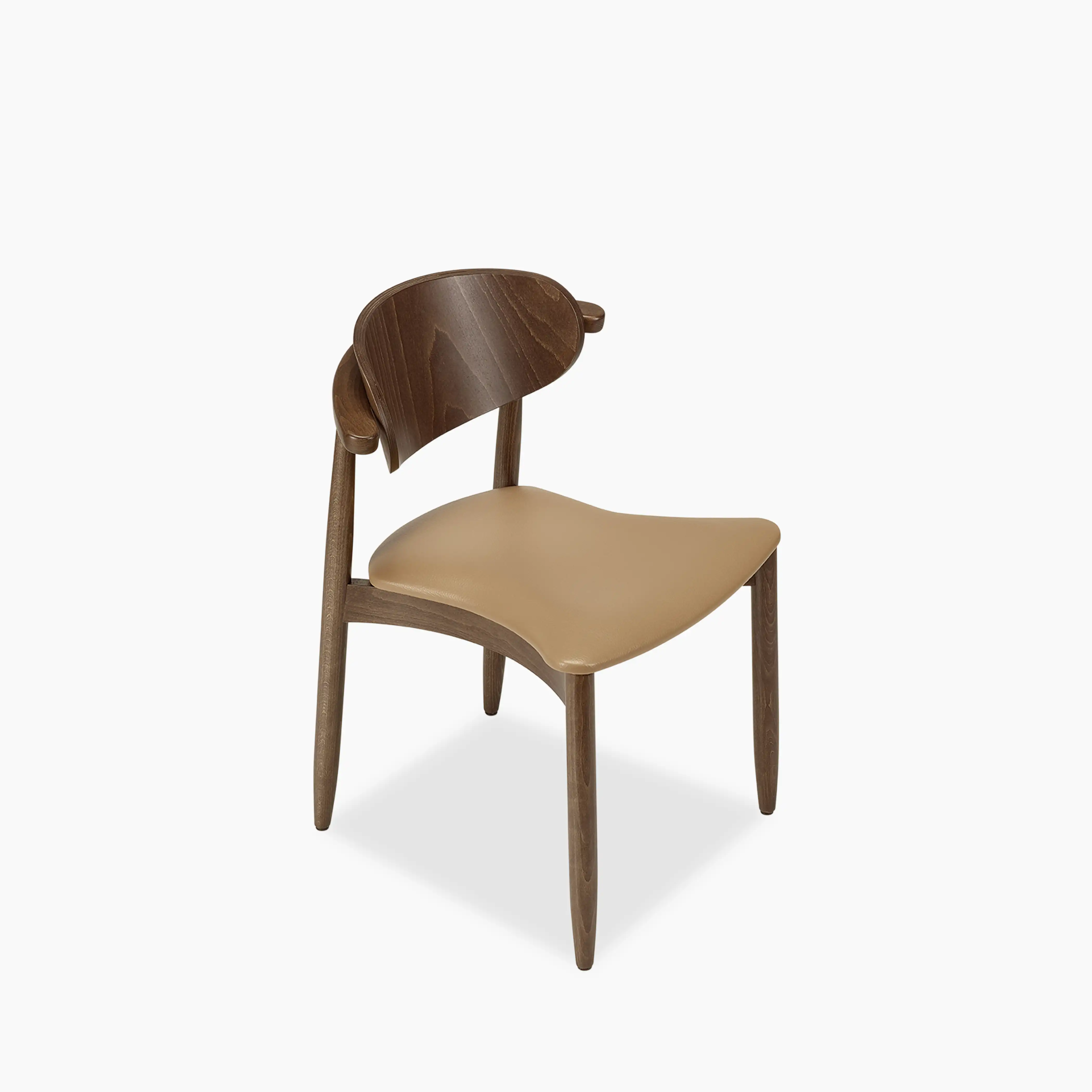 Emrik Stackable Wooden Dining Chair | Upholstered Seat & Wide Backrest
