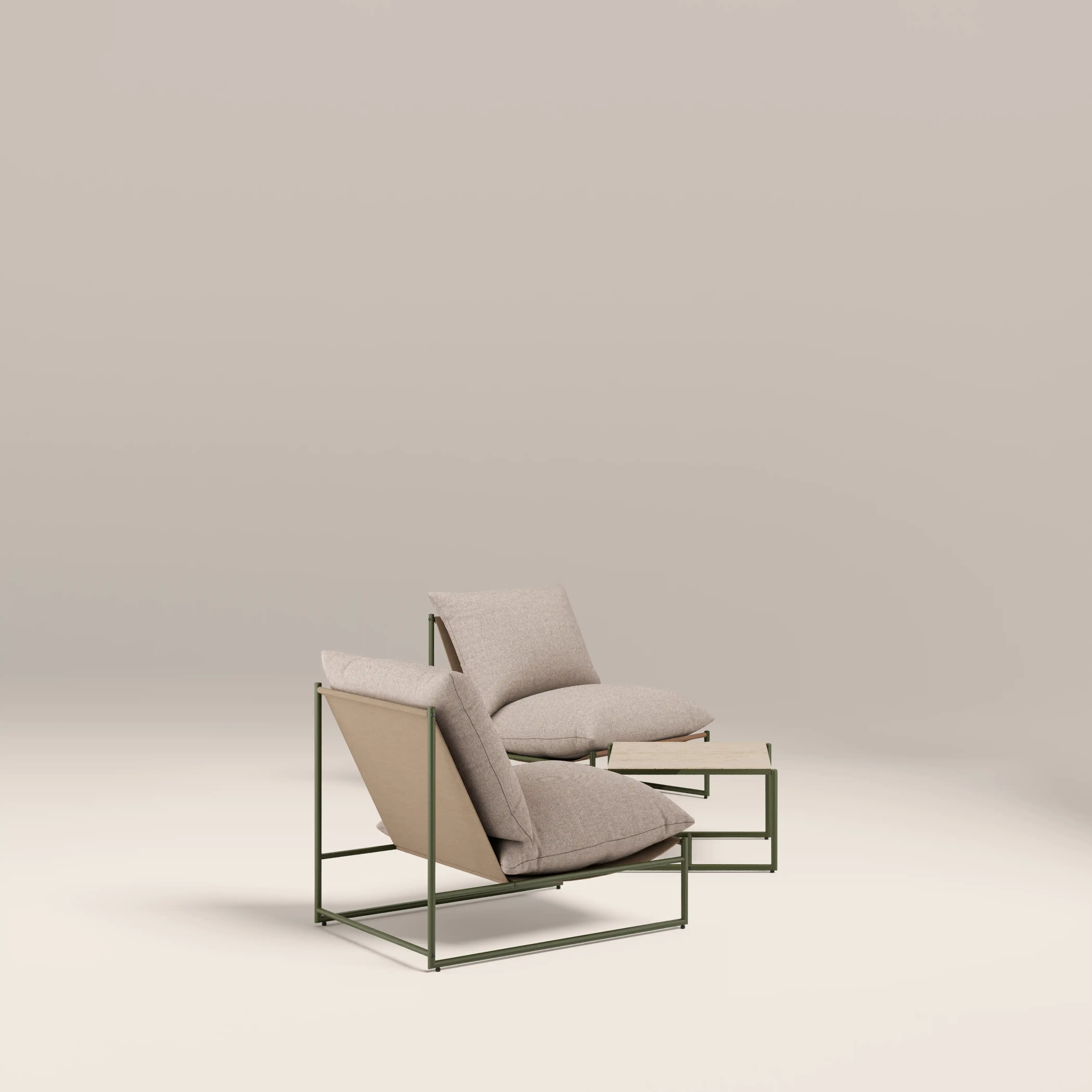 Enzo Garden Bistro Lounge Set | Natural  & Moss Green - Image 6