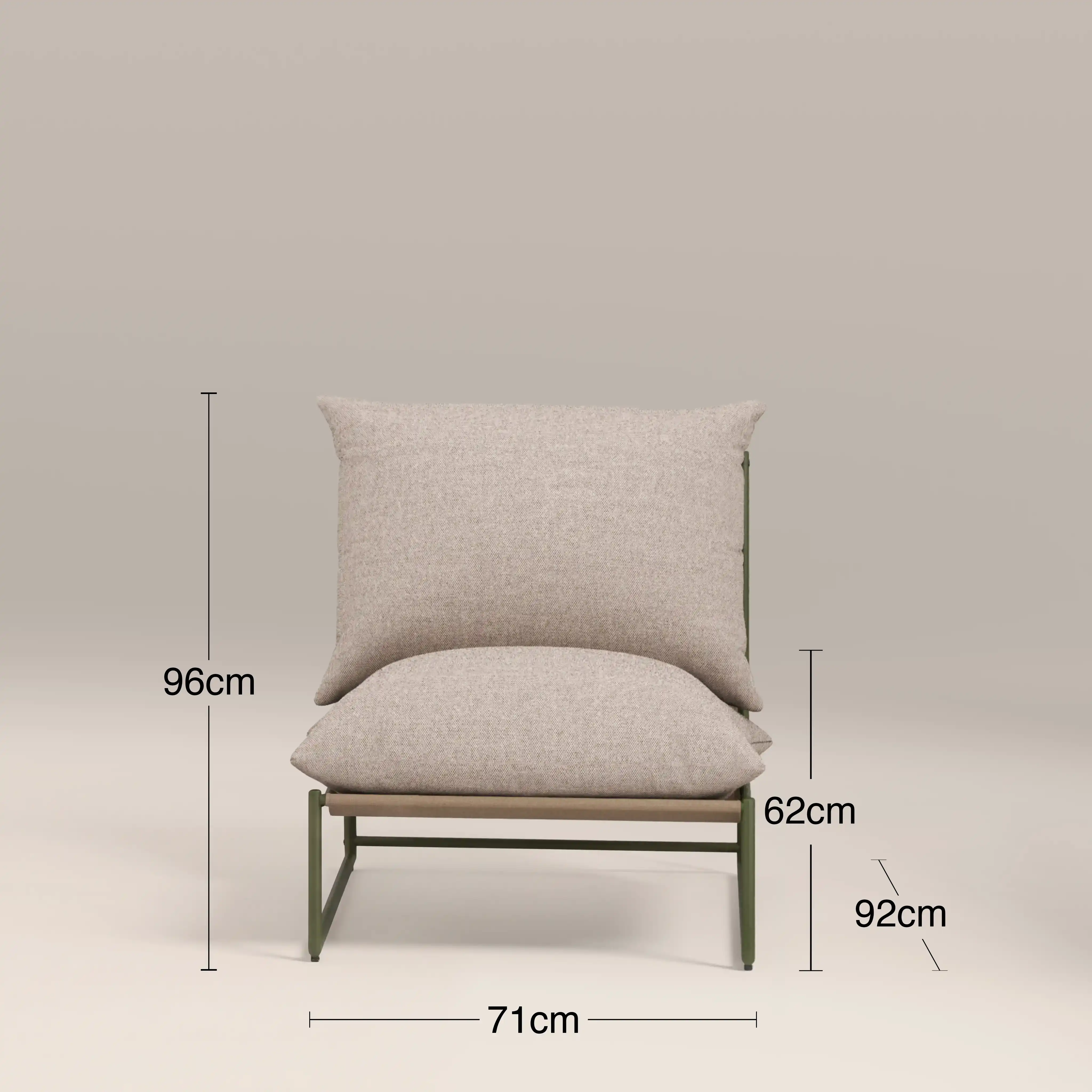 Enzo Garden Bistro Lounge Set | Natural  & Moss Green - Image 7