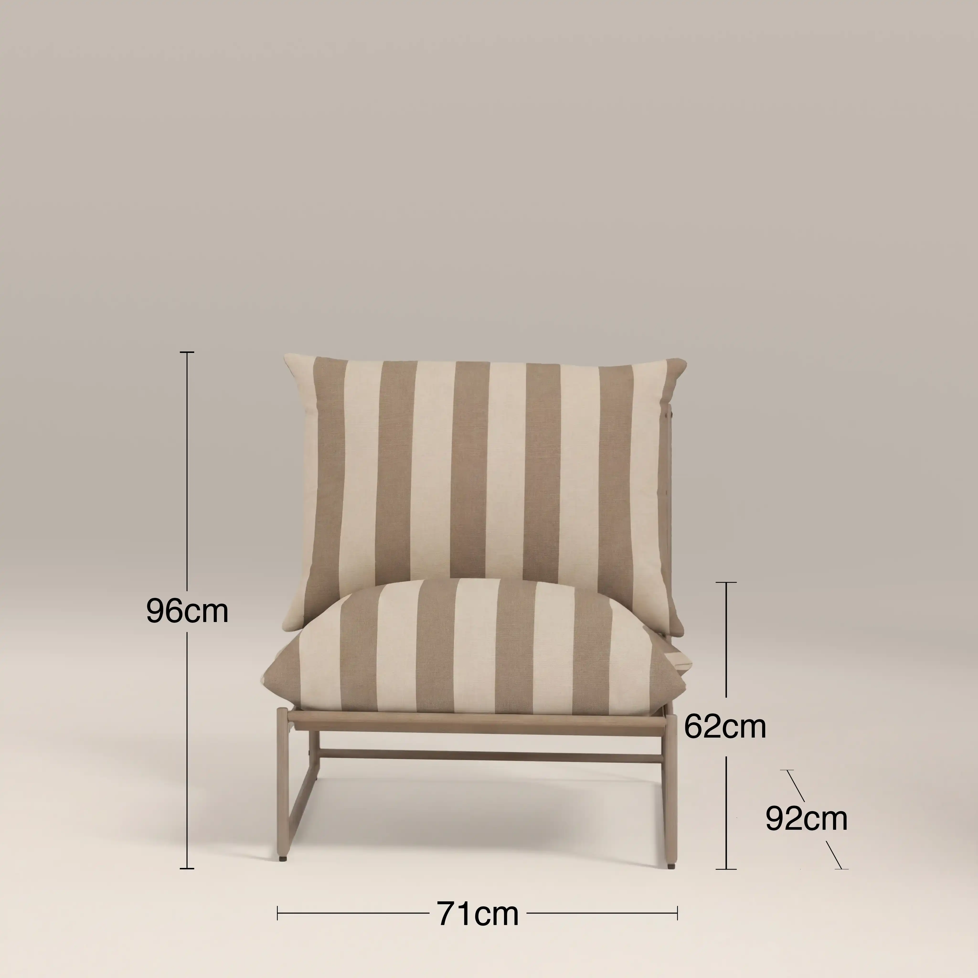 Enzo Garden Bistro Lounge Set | Natural Stripe & Taupe - Image 7