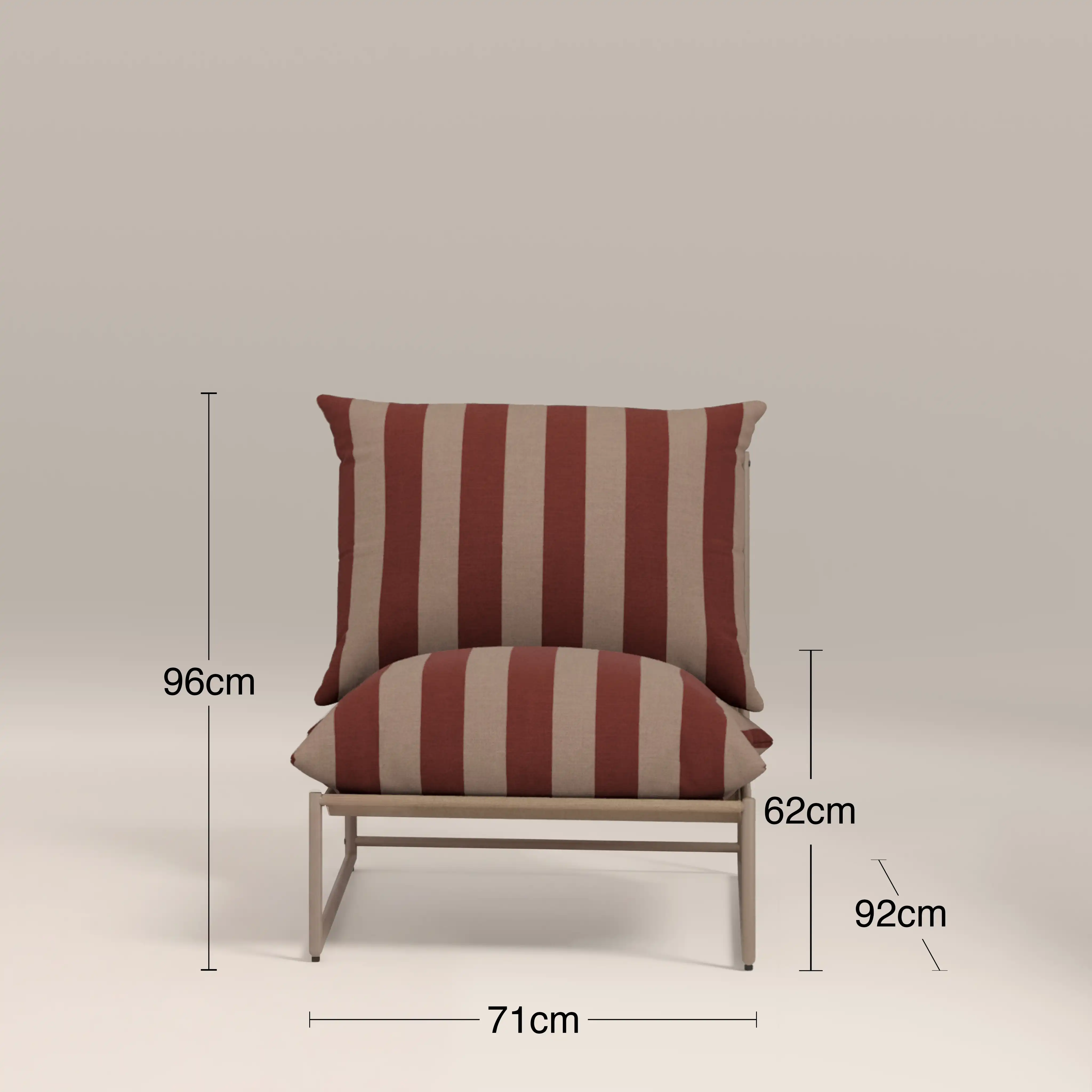 Enzo Garden Sofa Set | Rust Red Stripe & Taupe - Image 7