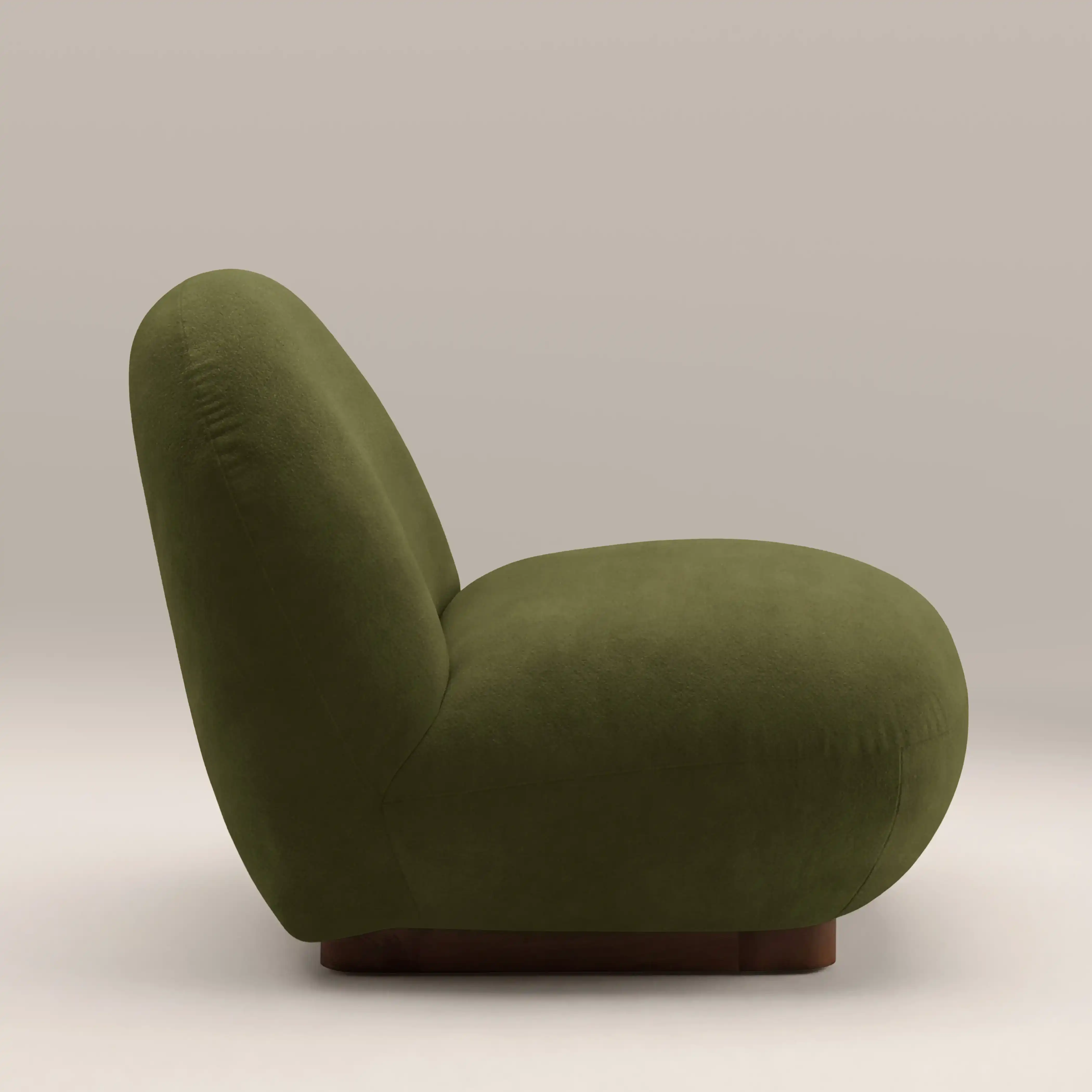 Erin Armchair | Olive Green Sustainable Velvet & Walnut - Image 5