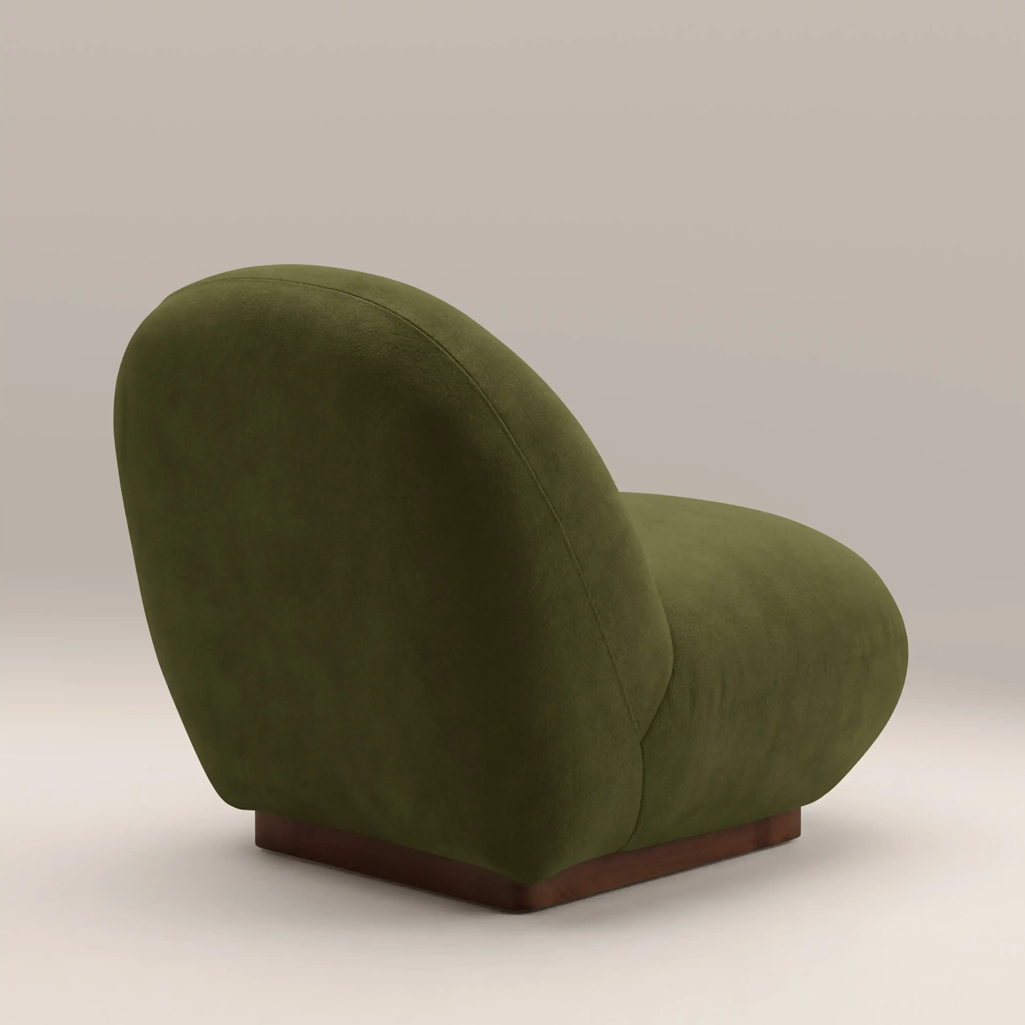 Erin Armchair | Olive Green Sustainable Velvet & Walnut - Image 6