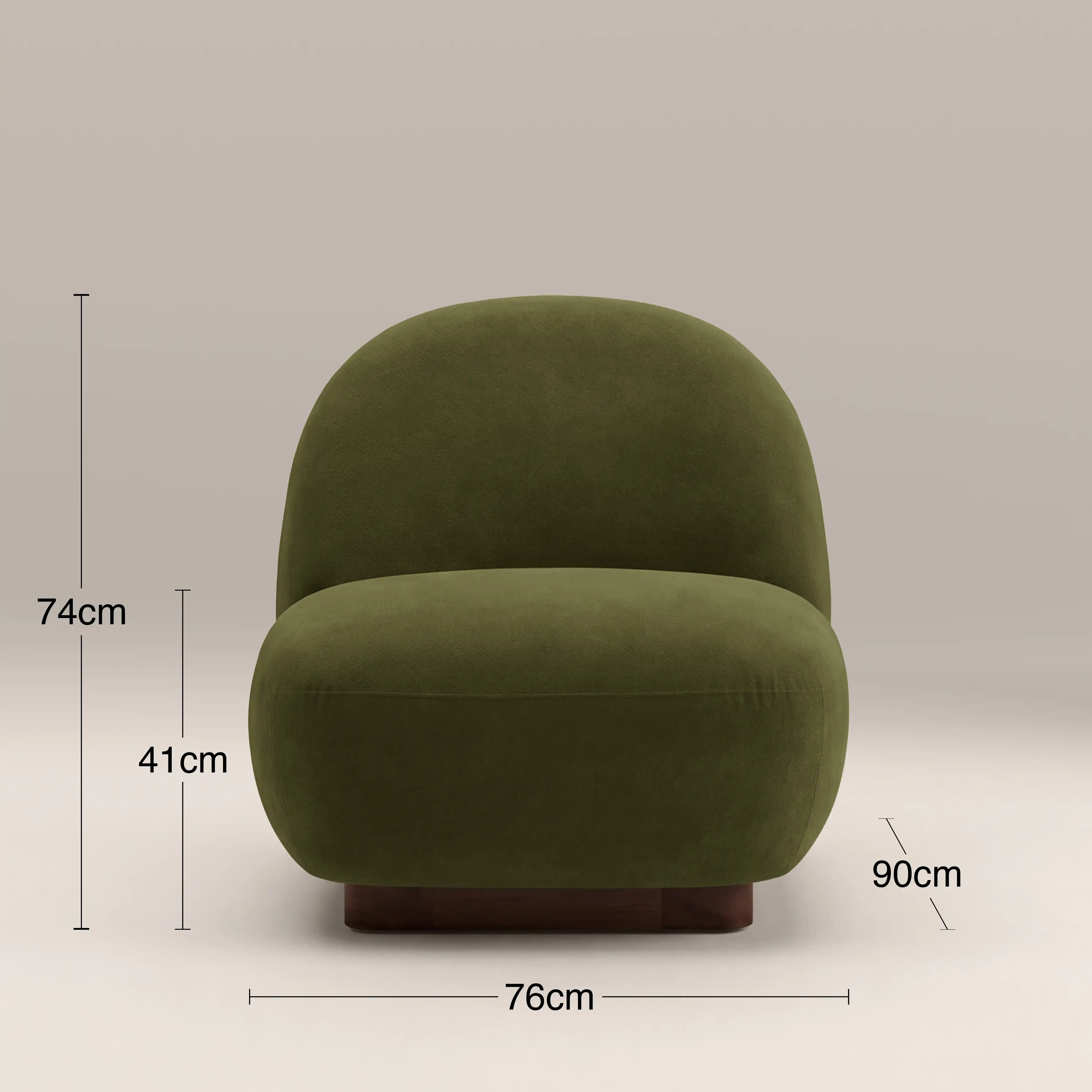 Erin Armchair | Olive Green Sustainable Velvet & Walnut - Image 7