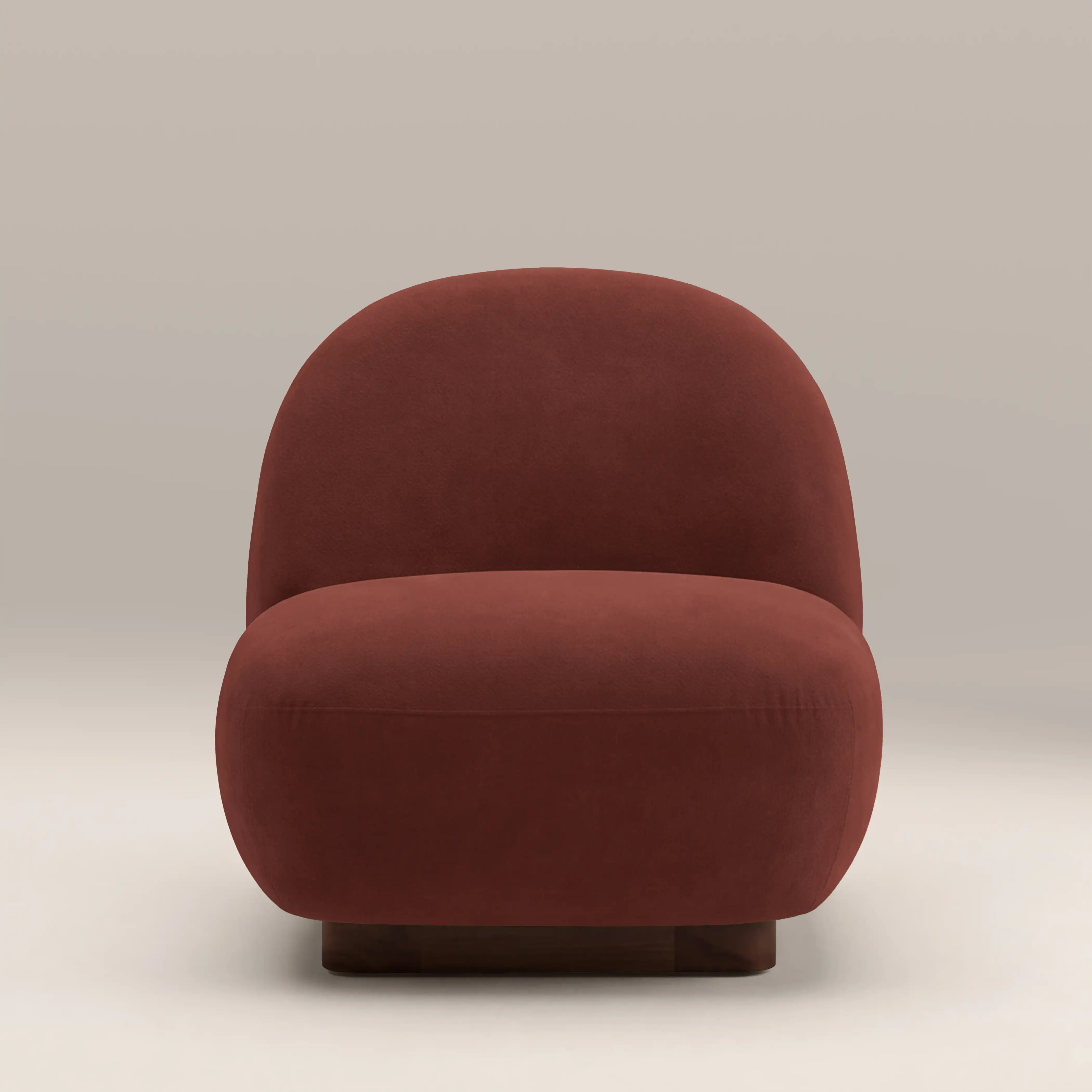 Erin Armchair | Rust Red Sustainable Velvet & Walnut - Image 3