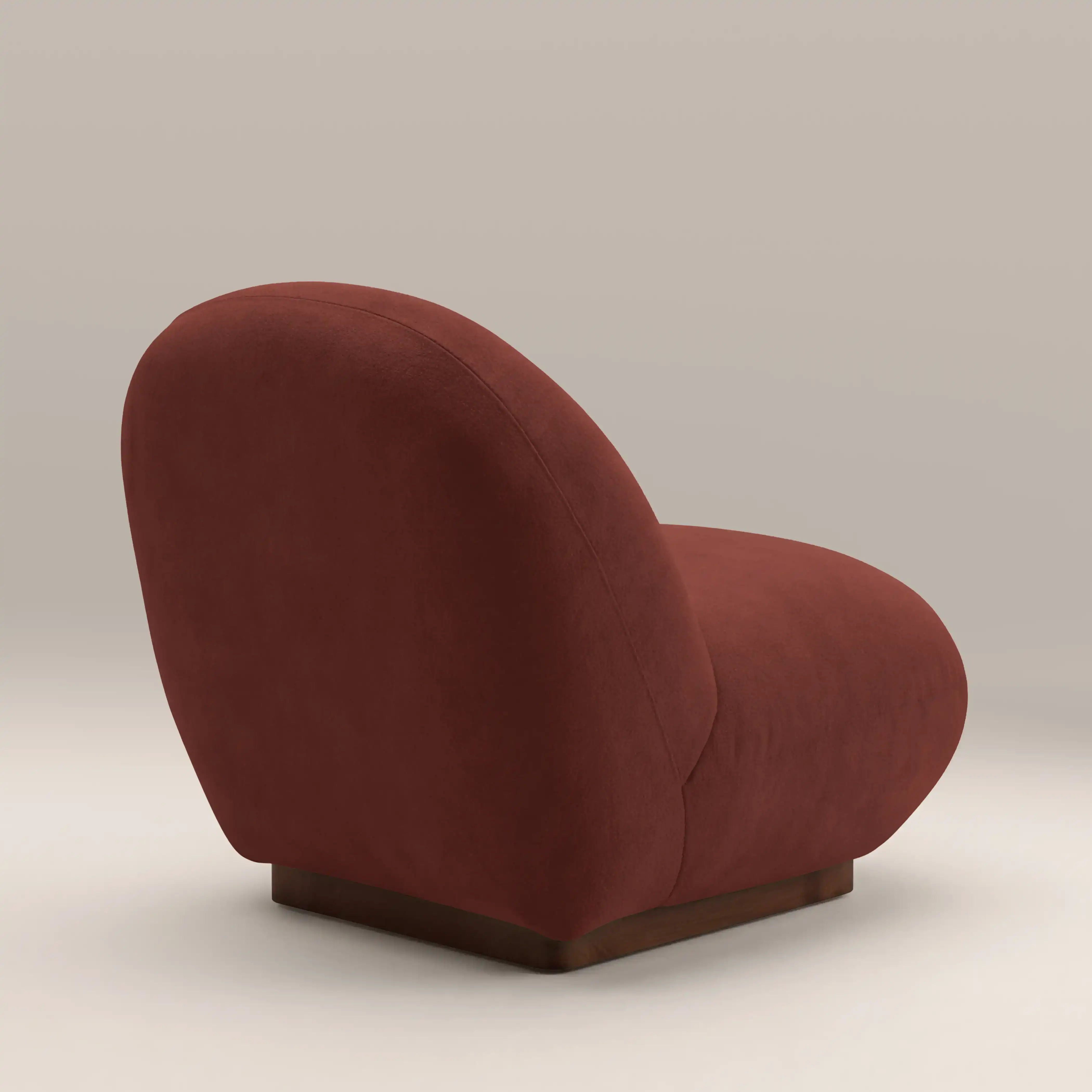 Erin Armchair | Rust Red Sustainable Velvet & Walnut - Image 6