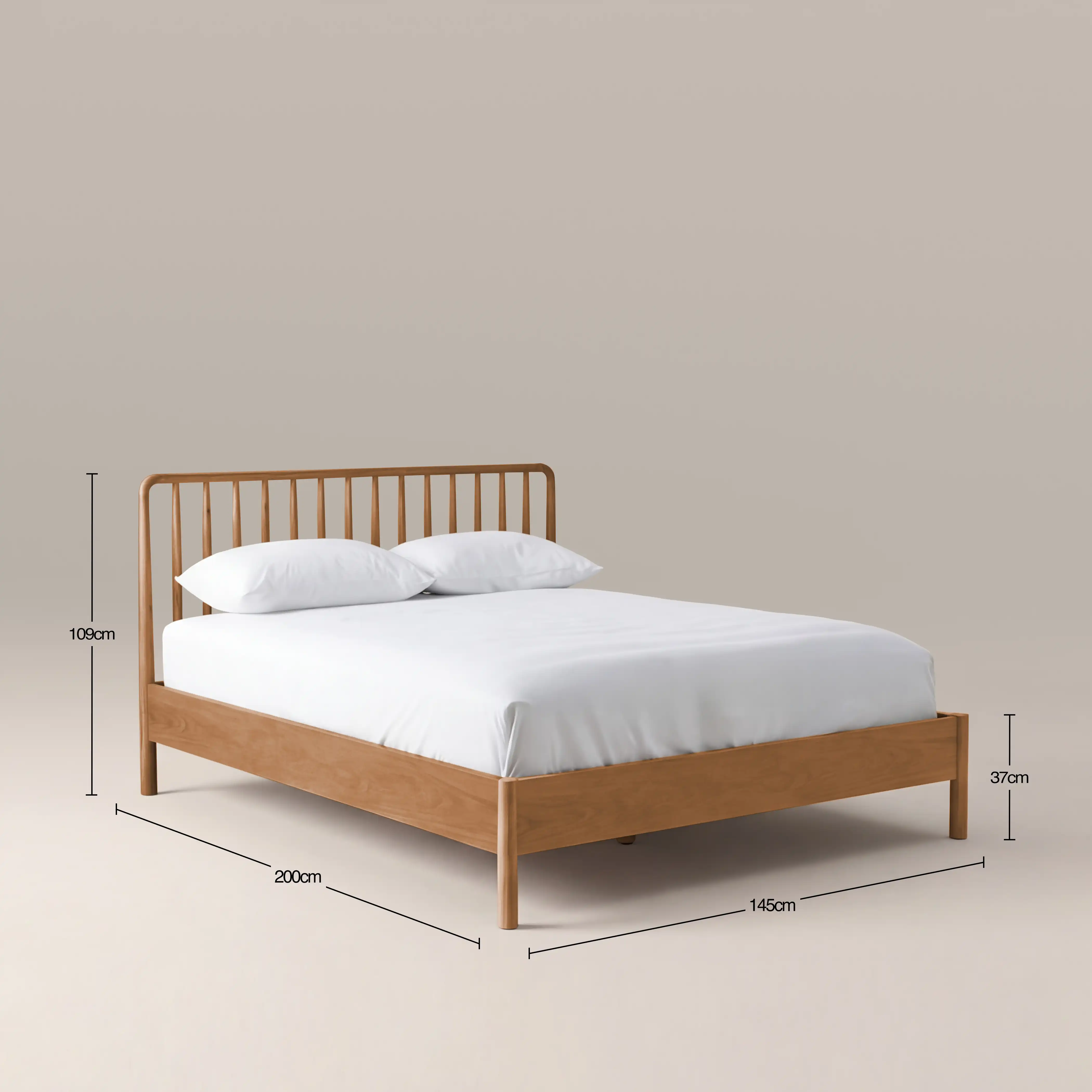 Eva Wooden Double Bed | Oak - Image 5