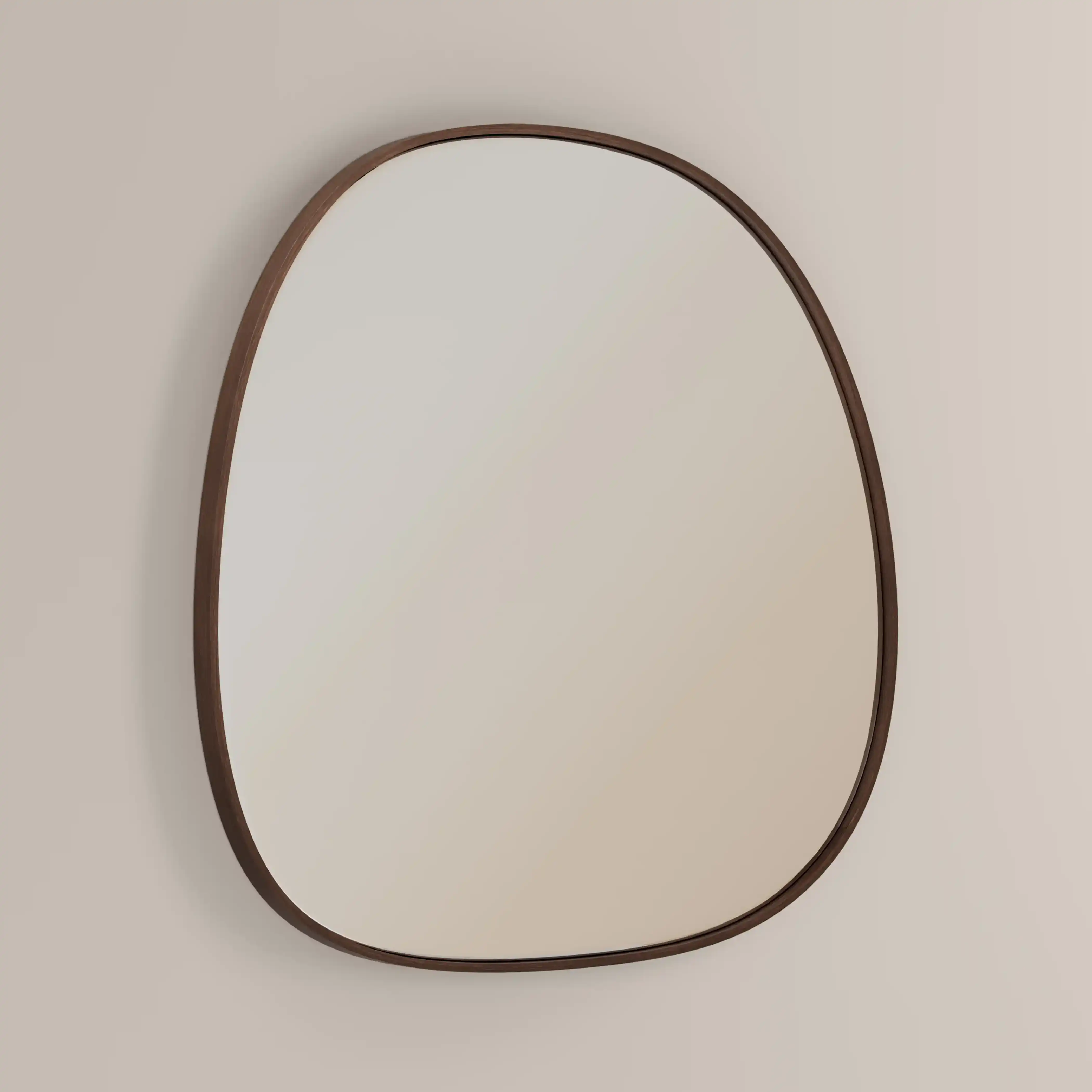 Ferne Asymmetrical Wall Mirror, 80 cm| Walnut - Image 3