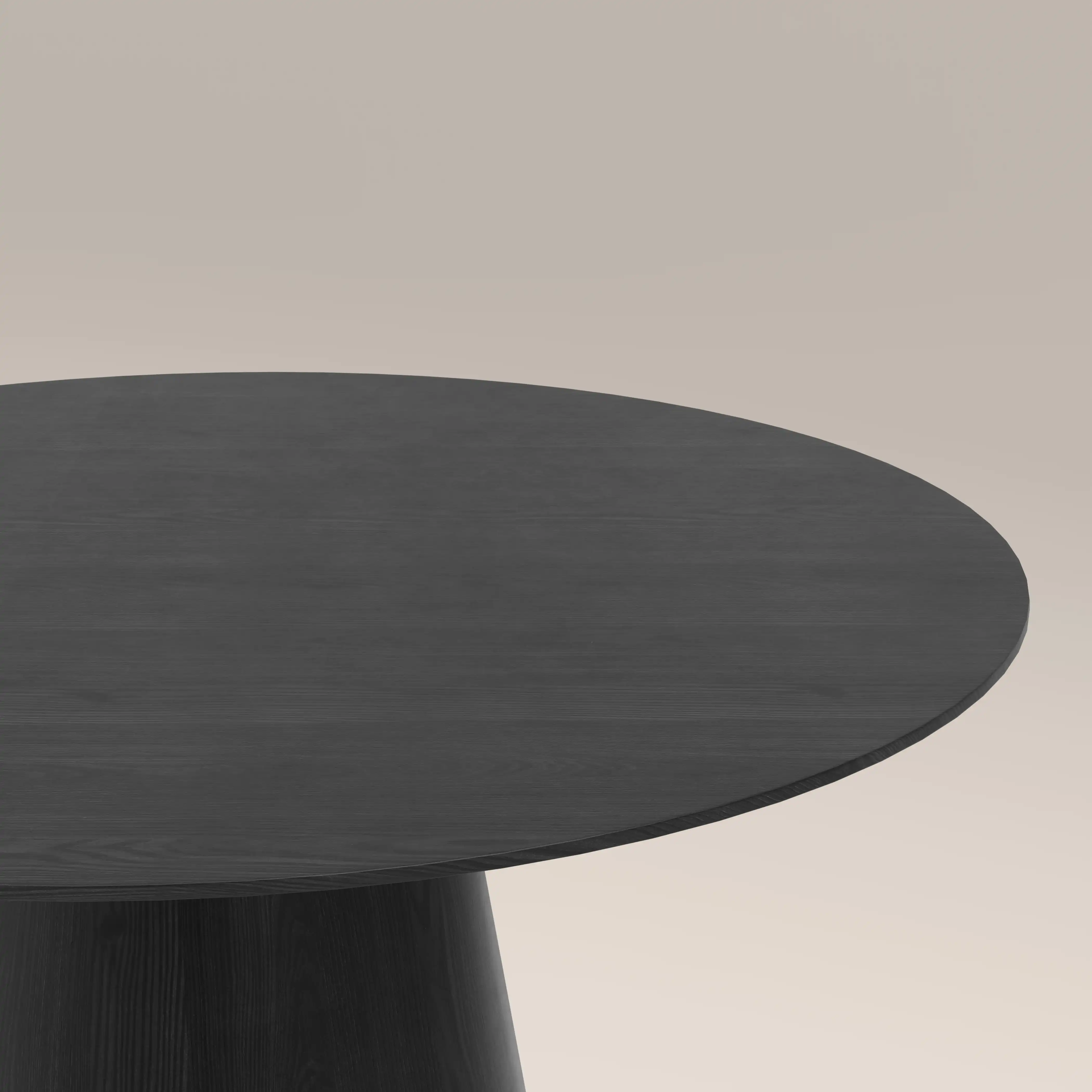 Finnley Large 4 Seat Round Wooden Dining Table | Black - Image 2