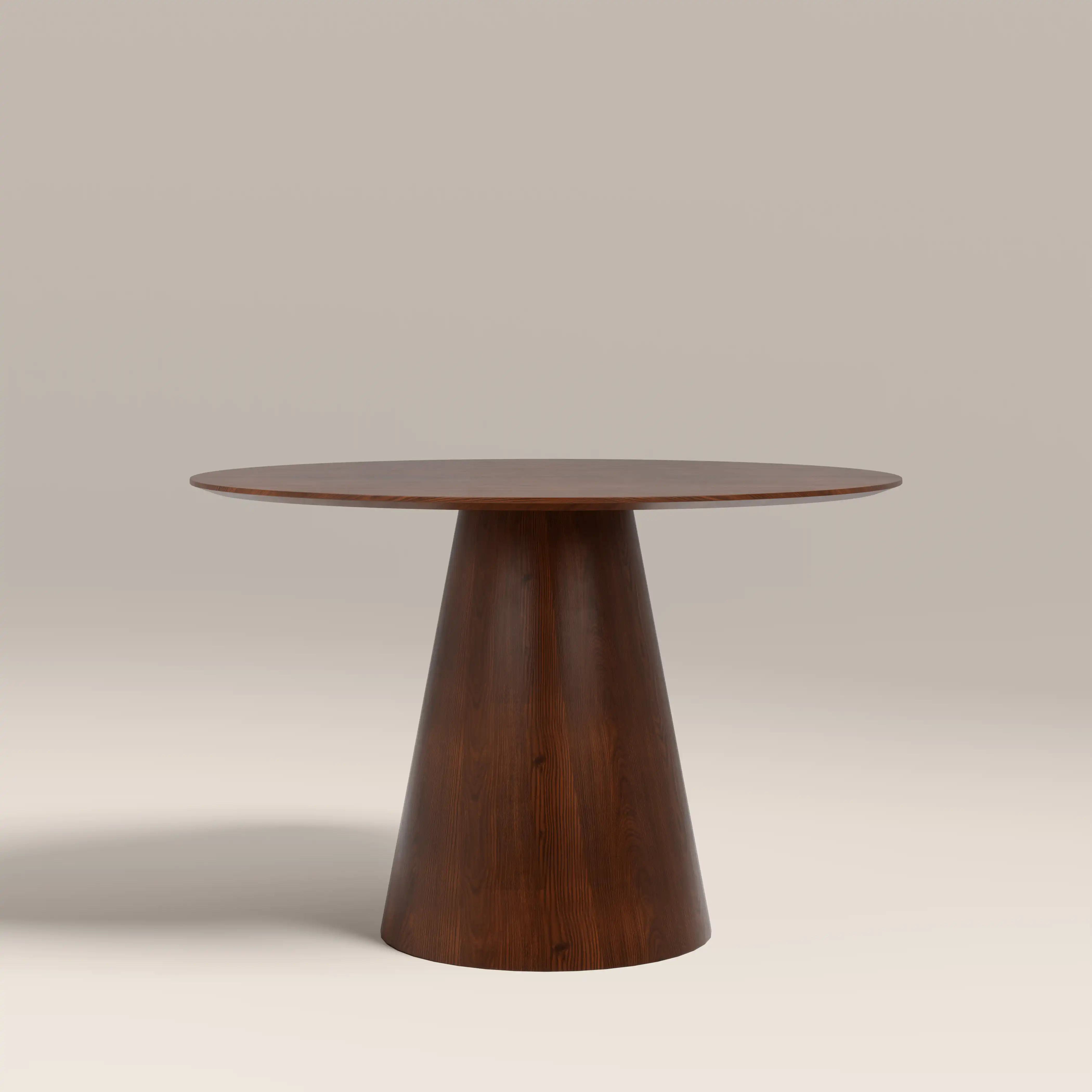 Finnley Large 4 Seat Round Wooden Dining Table | Walnut