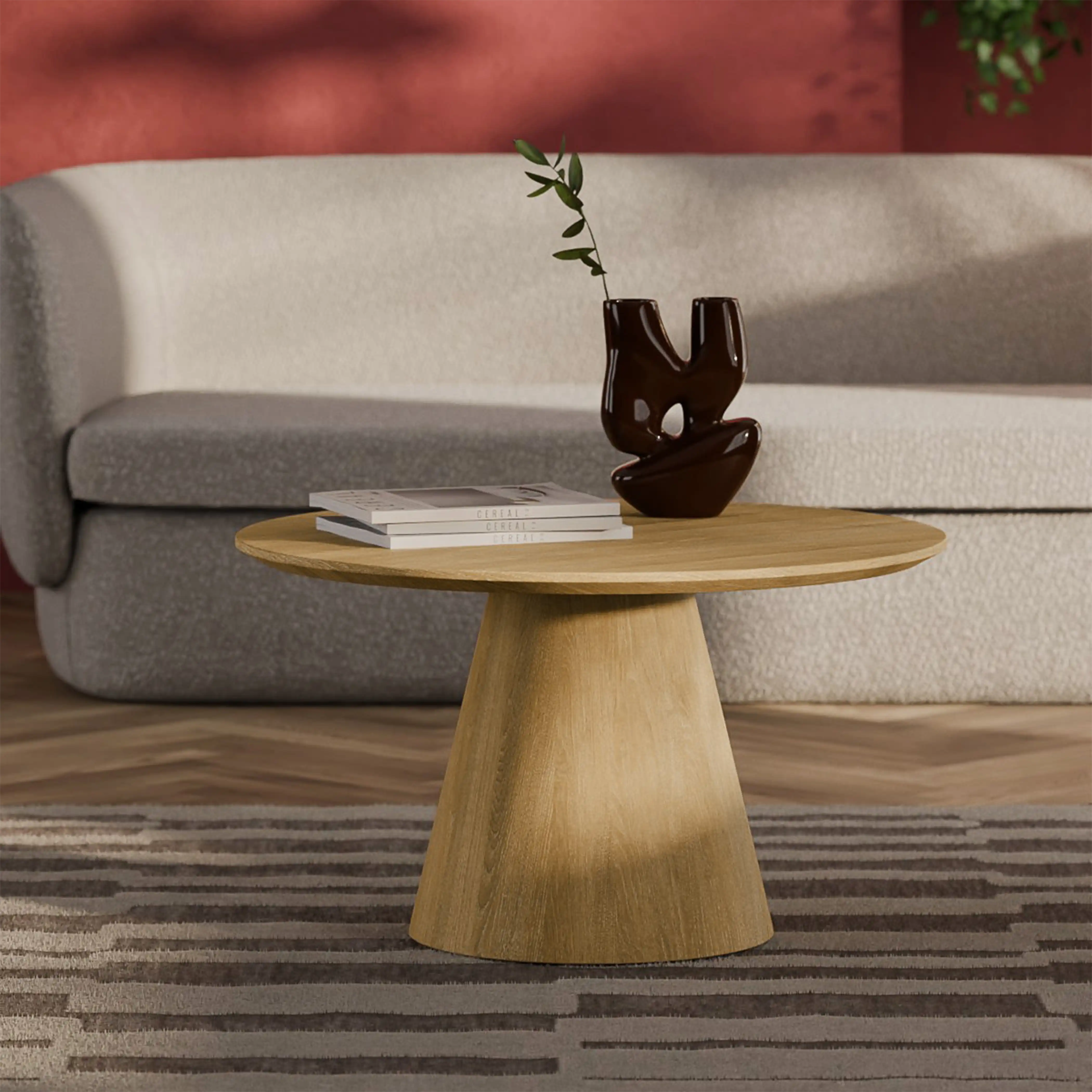 Finnley Round Coffee Table | Oak Effect