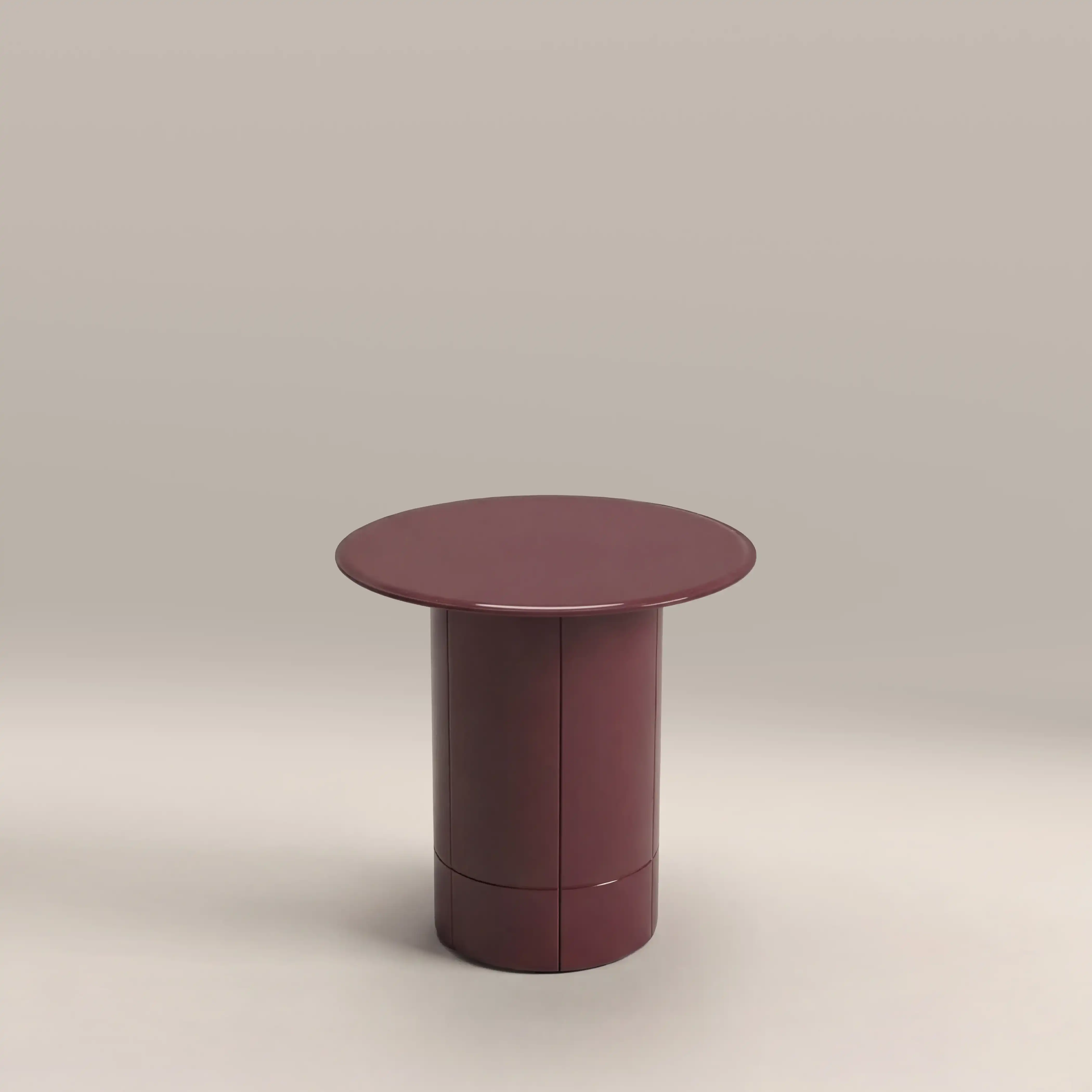 Flore Round Side Table | Cherry Red Glass & High Gloss Cherry Red - Image 3