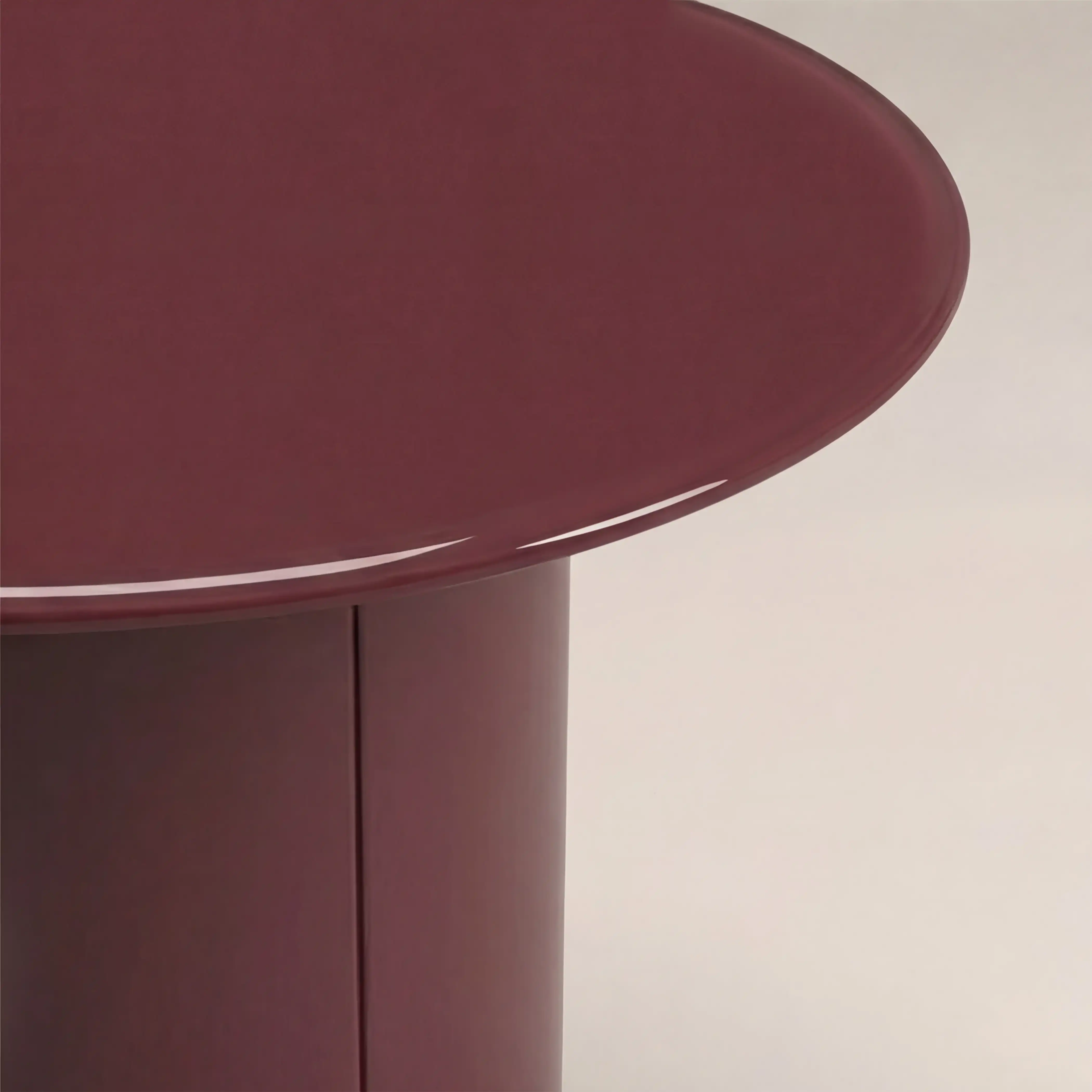 Flore Round Side Table | Cherry Red Glass & High Gloss Cherry Red - Image 4