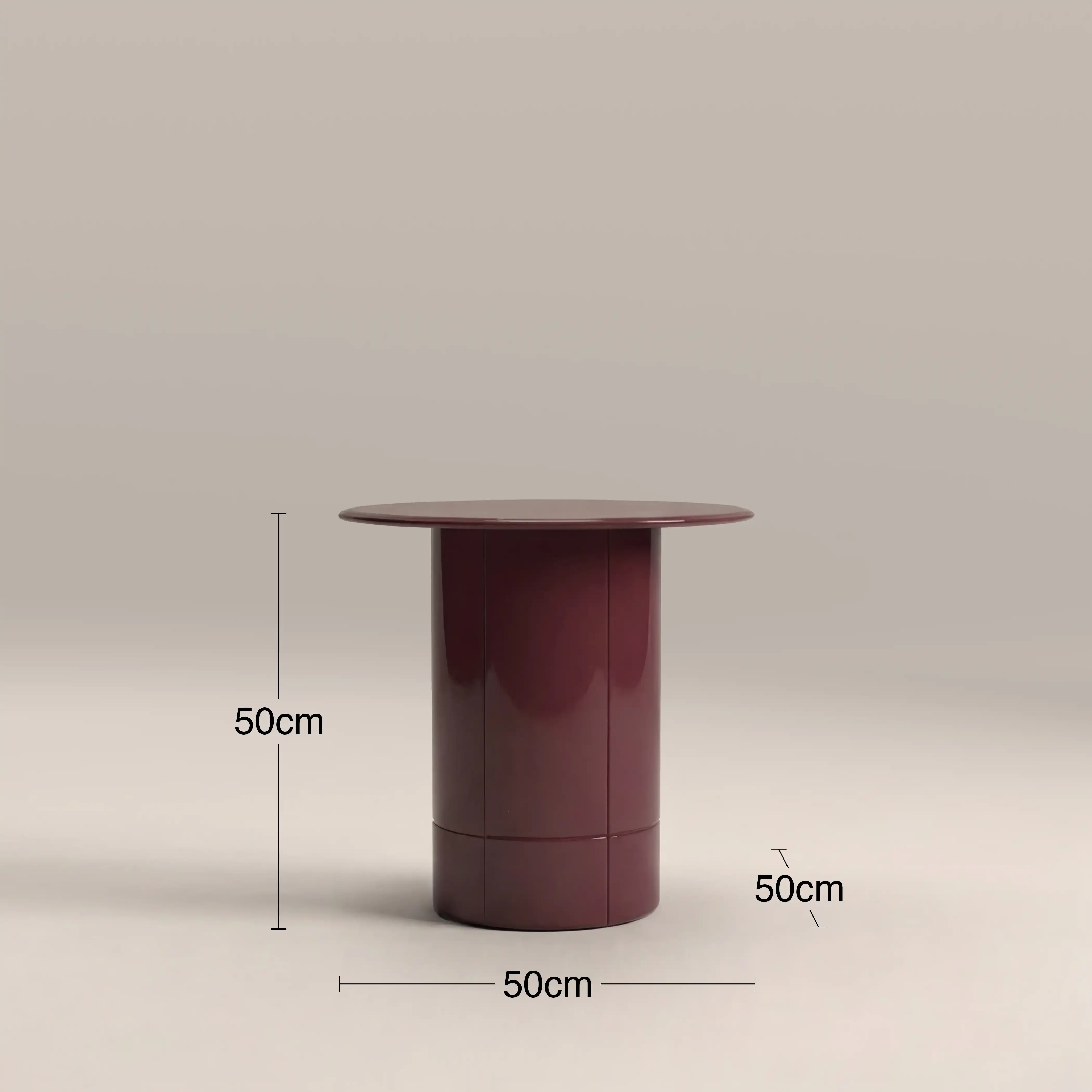 Flore Round Side Table | Cherry Red Glass & High Gloss Cherry Red - Image 5