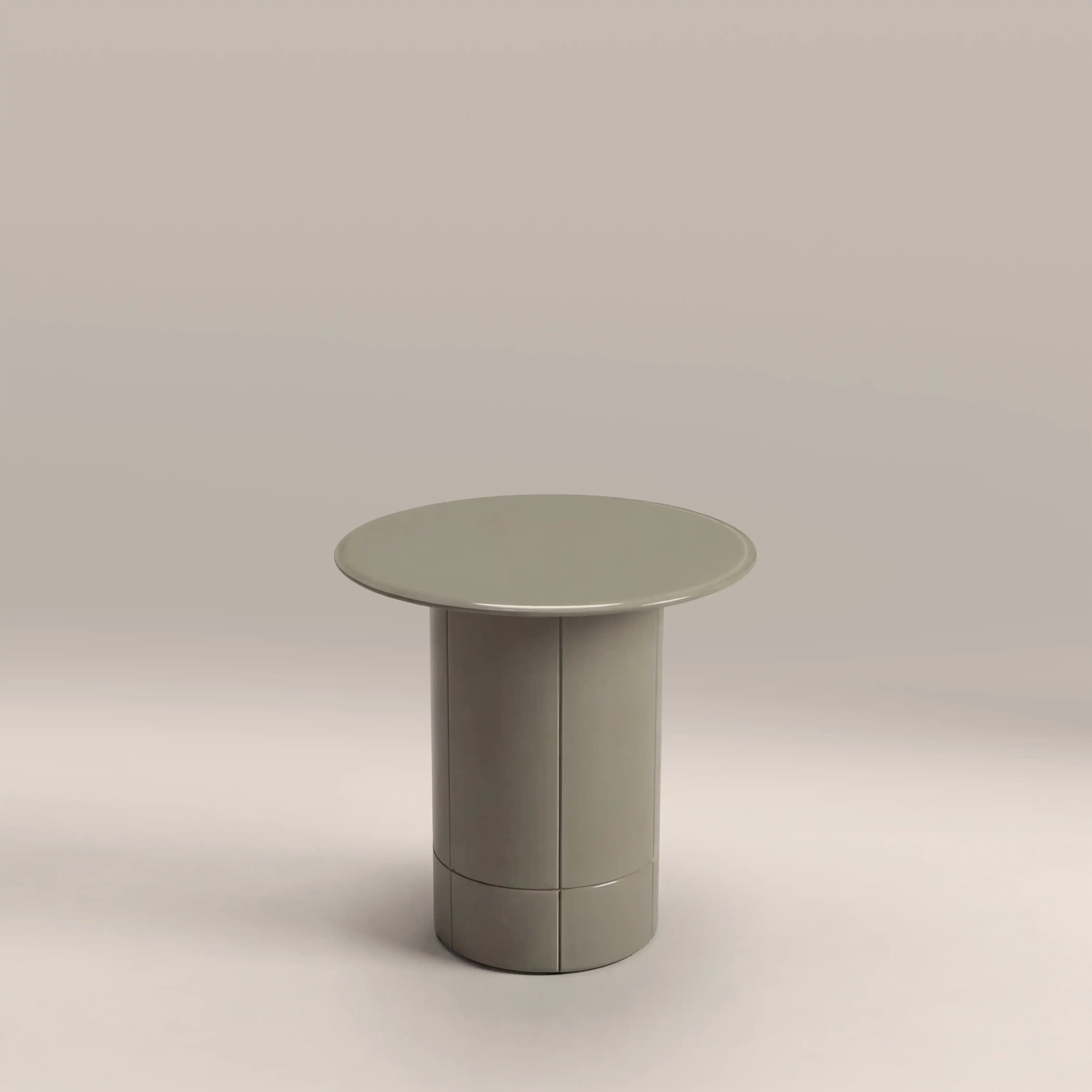 Flore Round Side Table | Sage Green Glass & High Gloss Sage Green - Image 3
