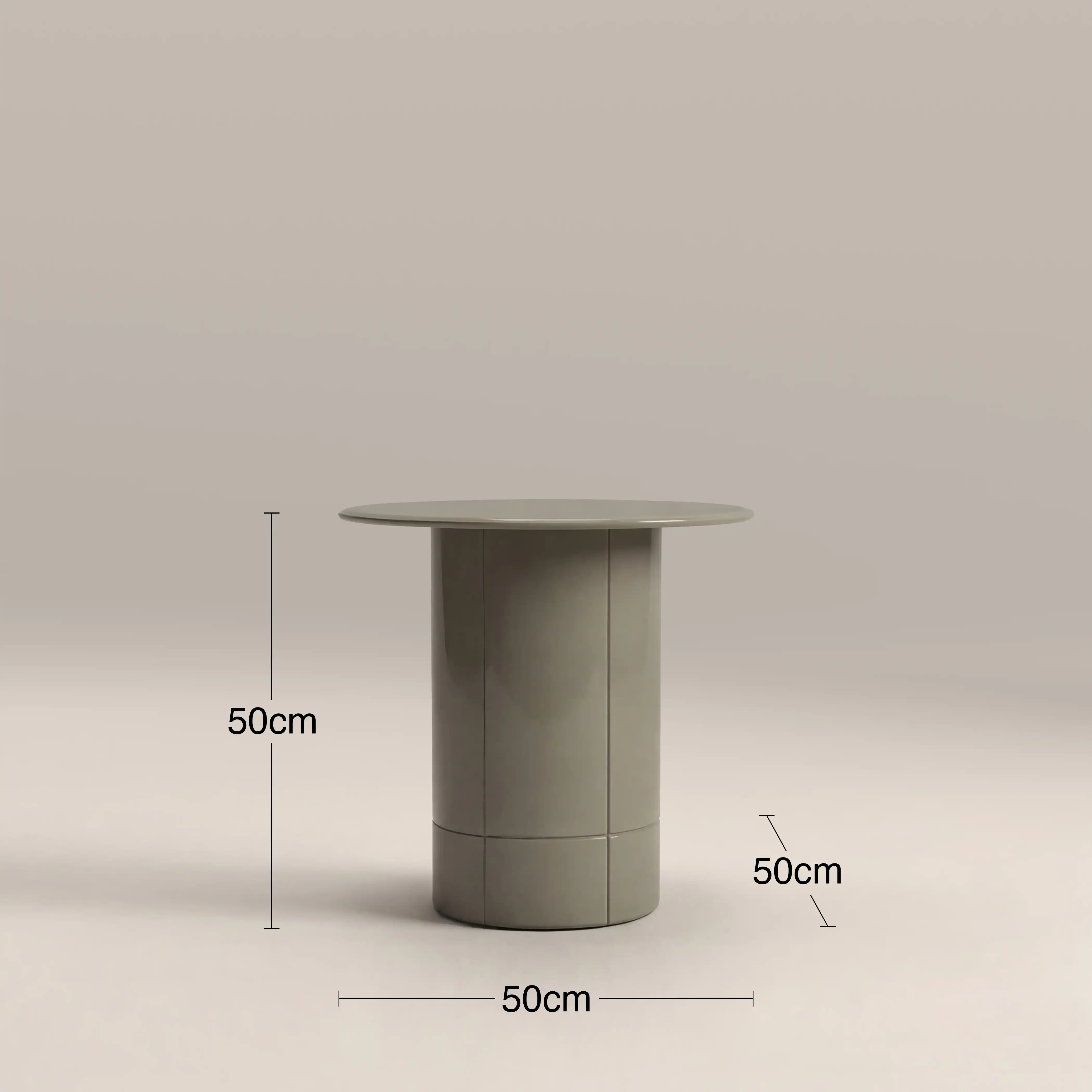 Flore Round Side Table | Sage Green Glass & High Gloss Sage Green - Image 5