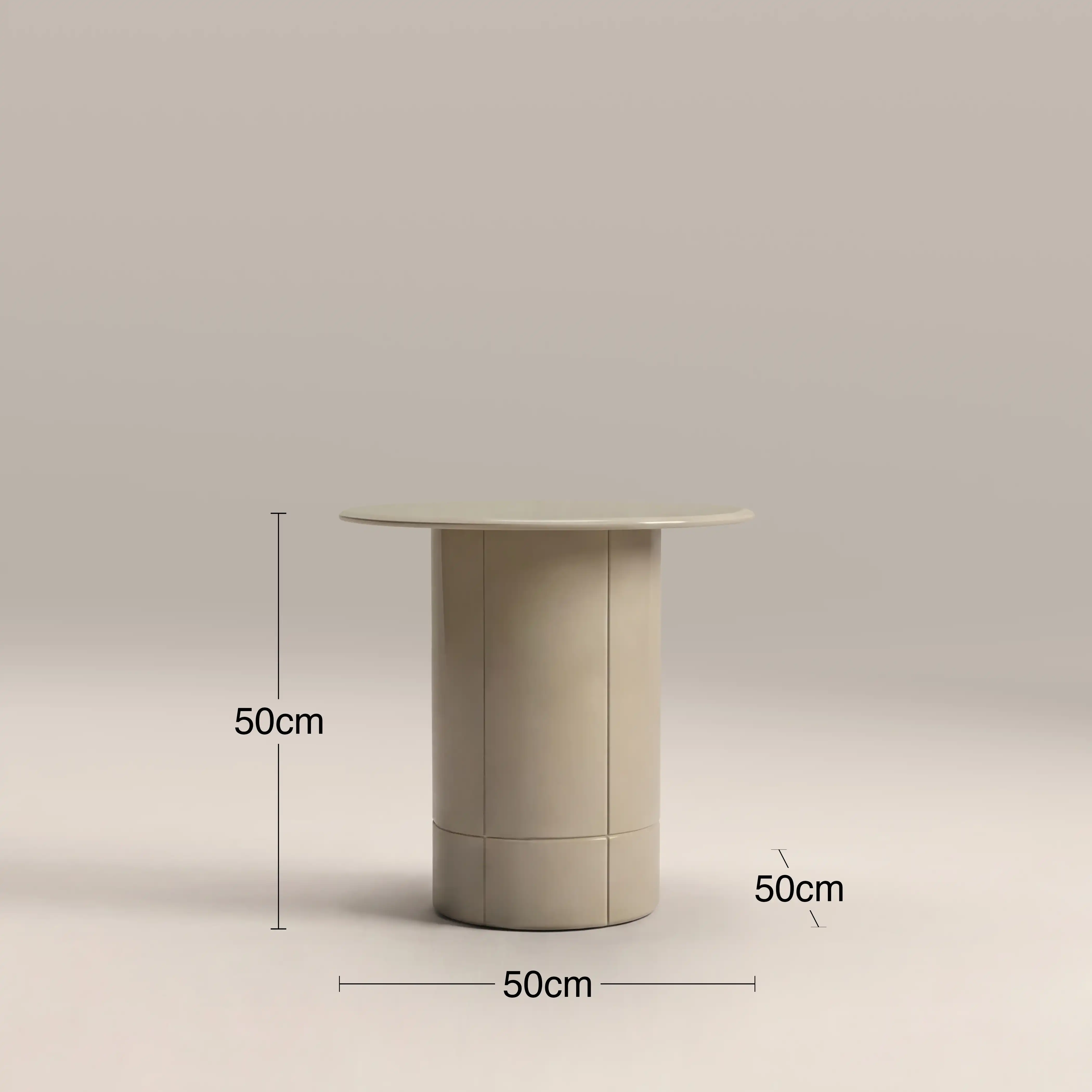 Flore Round Side Table | Soft Ecru Glass & High Gloss Ecru - Image 4