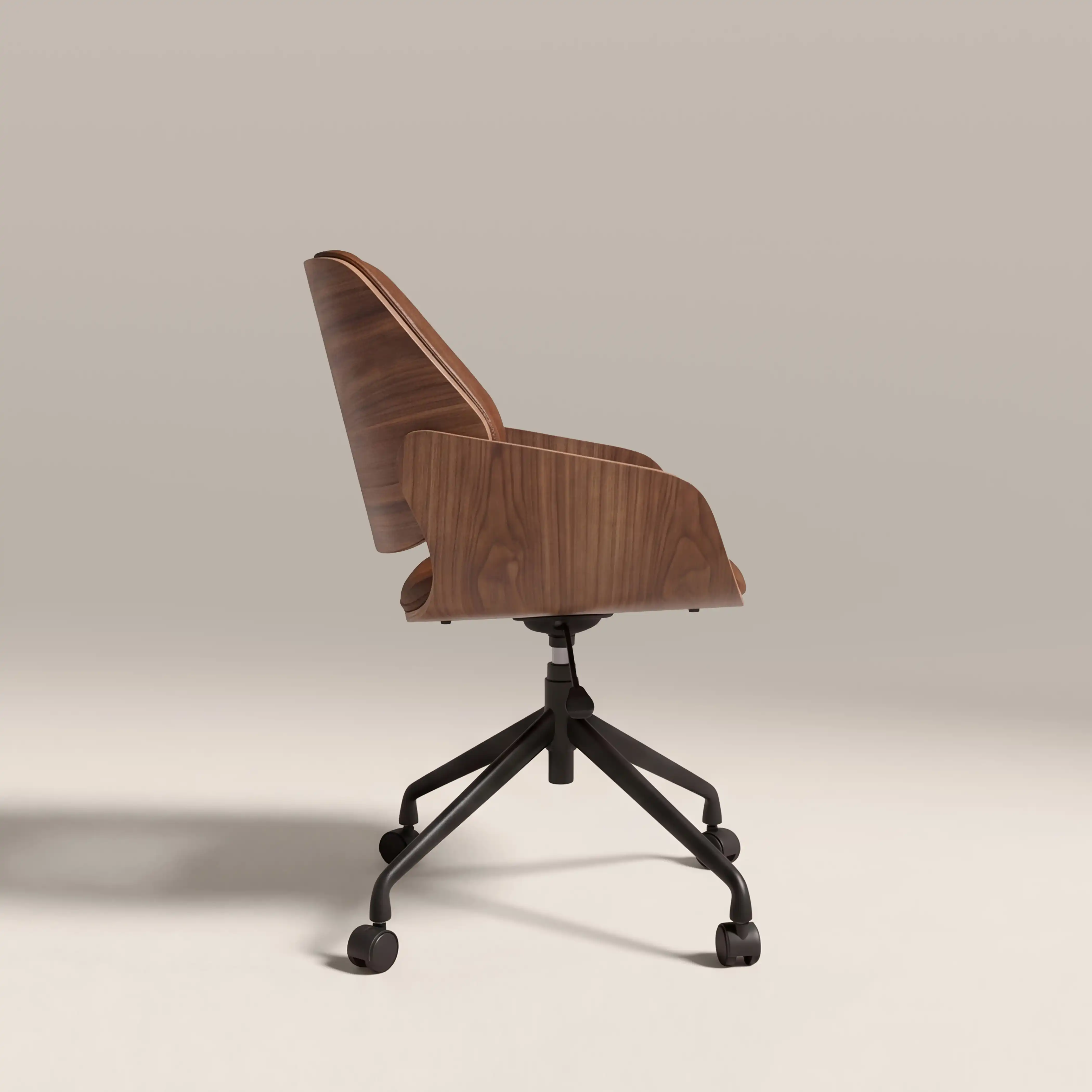 Franklin Office Chair | Vintage Tan Faux Leather & Walnut - Image 4