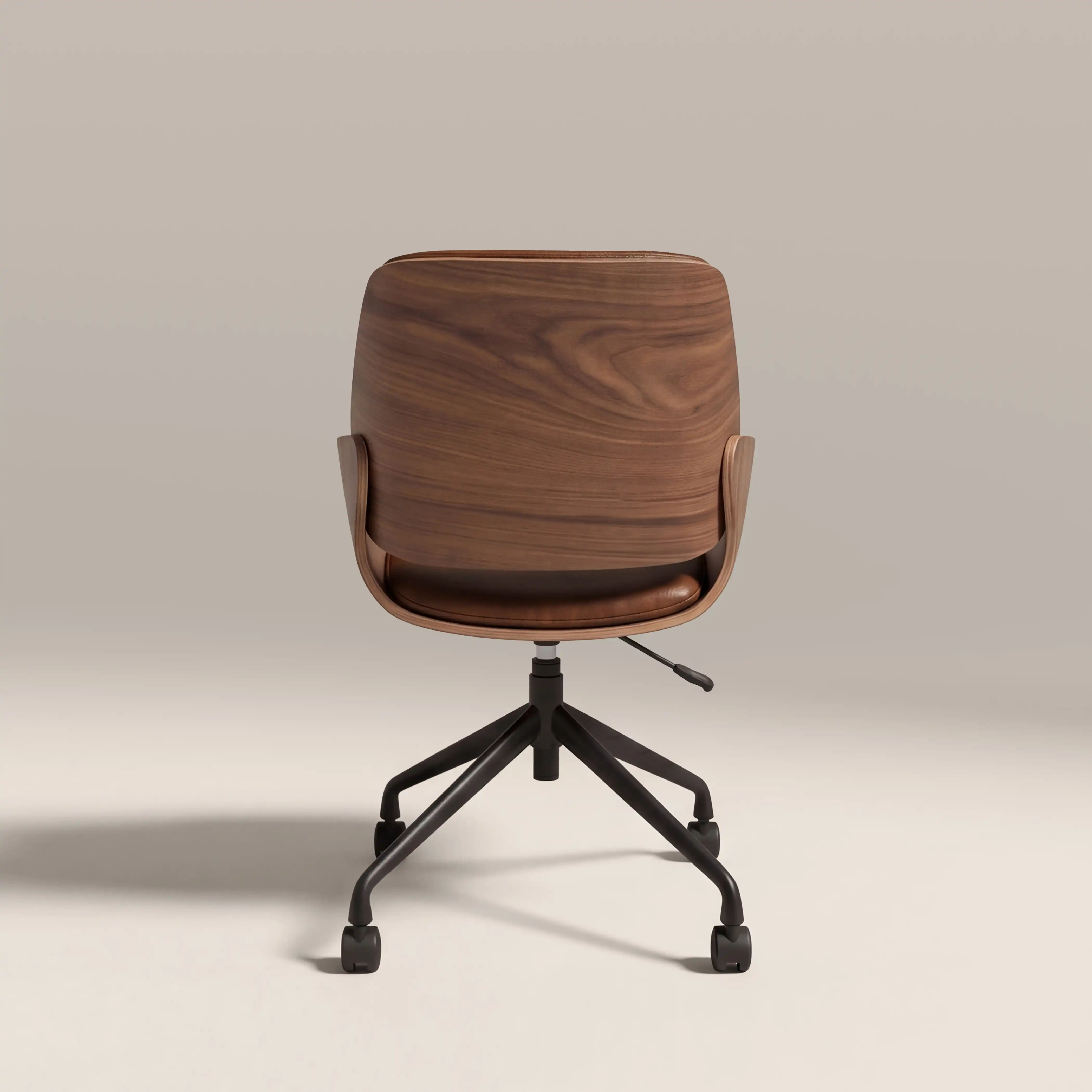 Franklin Office Chair | Vintage Tan Faux Leather & Walnut - Image 5