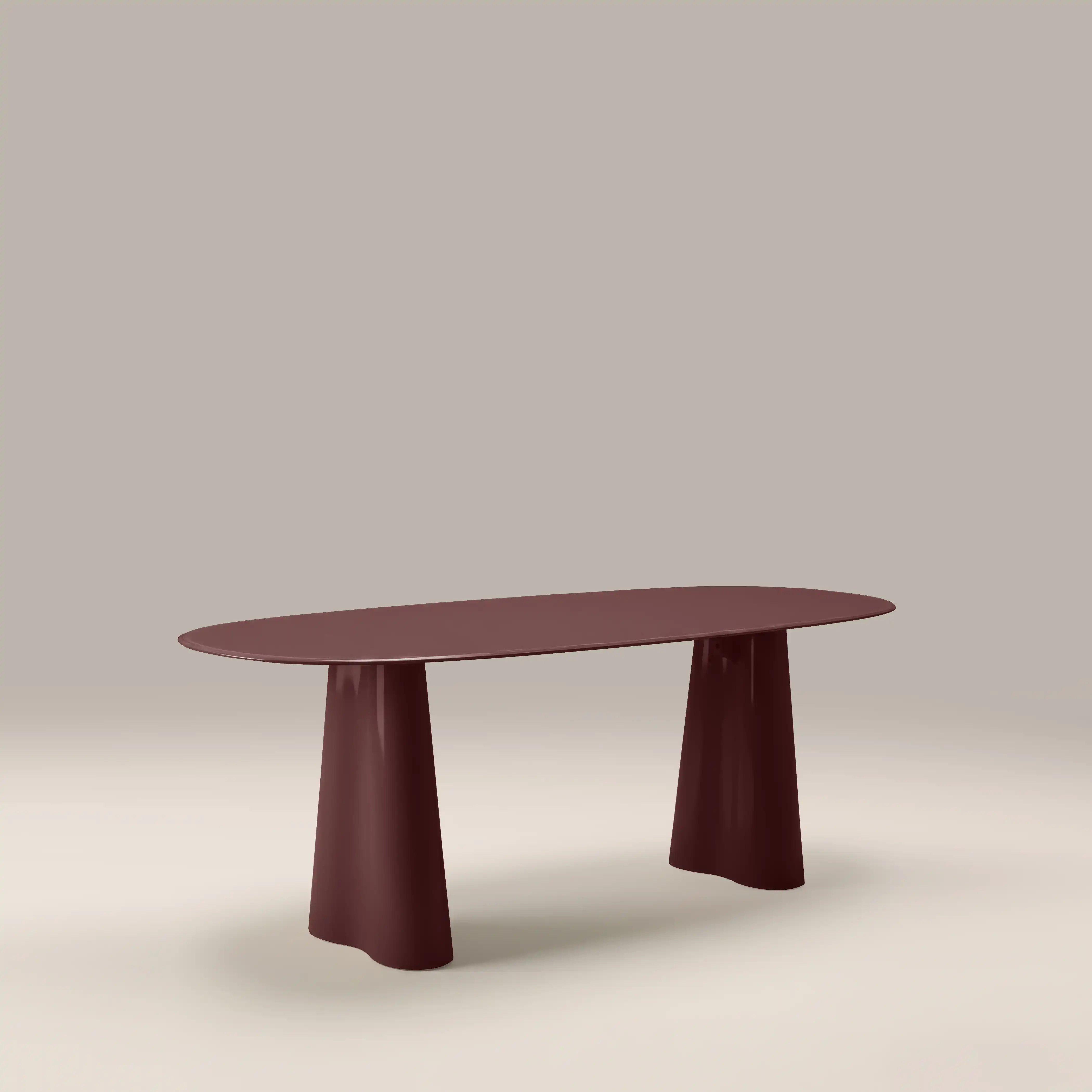 Hadley 8 Seat Oval Dining Table | Cherry Red Sandblasted Glass & High Gloss Cherry Red - Image 3