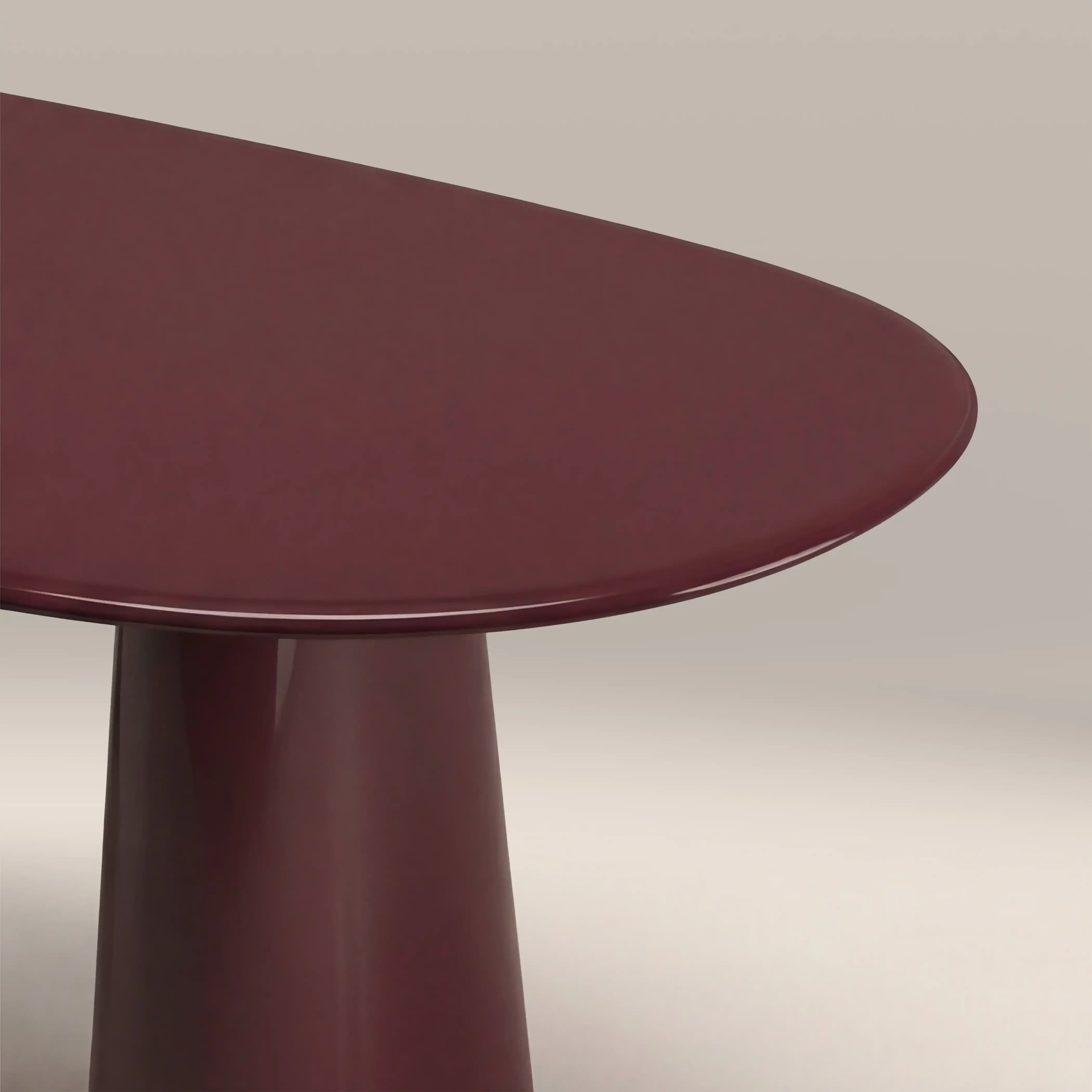 Hadley 8 Seat Oval Dining Table | Cherry Red Sandblasted Glass & High Gloss Cherry Red - Image 5