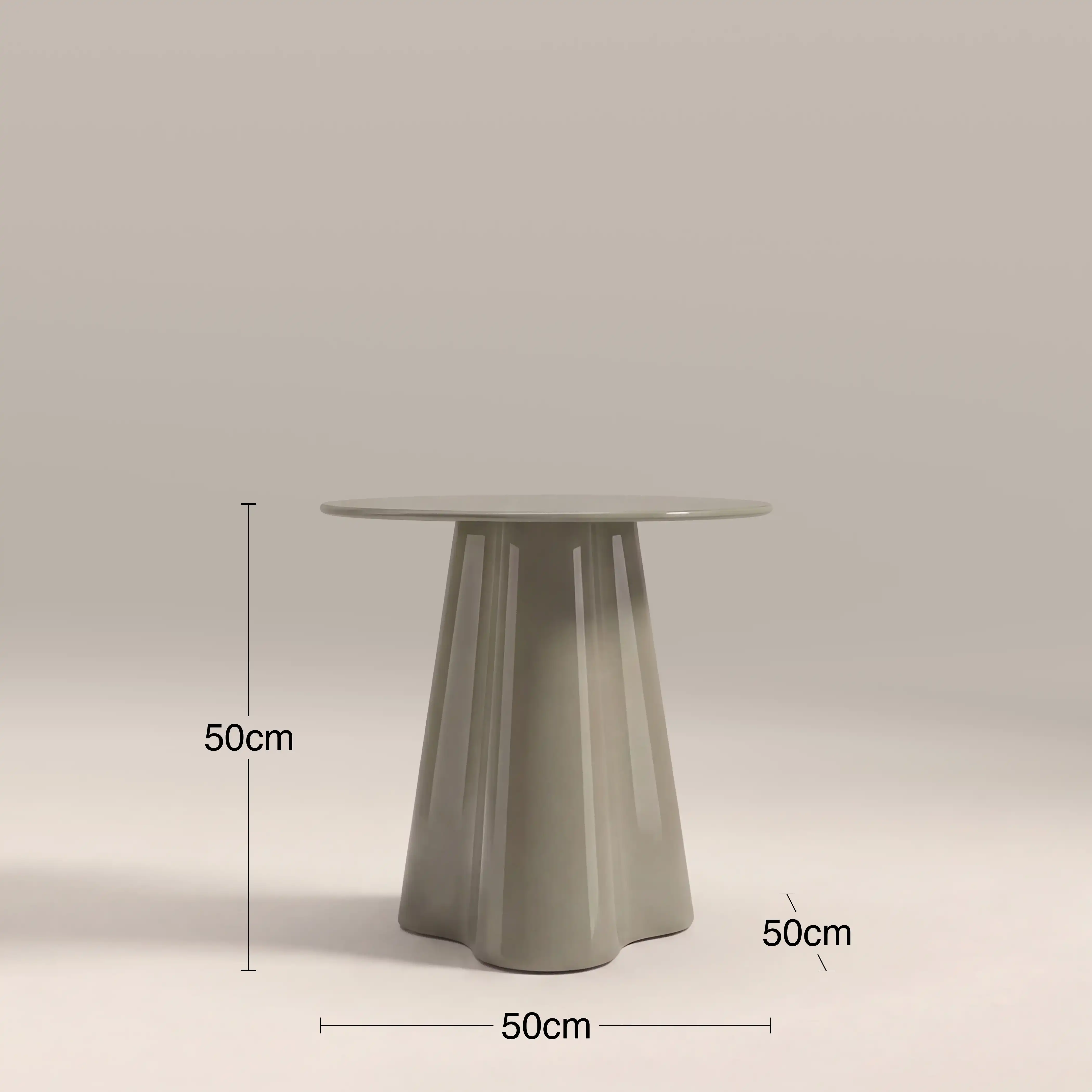Hadley Round Side Table | Sage Green Sandblasted Glass & High Gloss Sage Green - Image 5