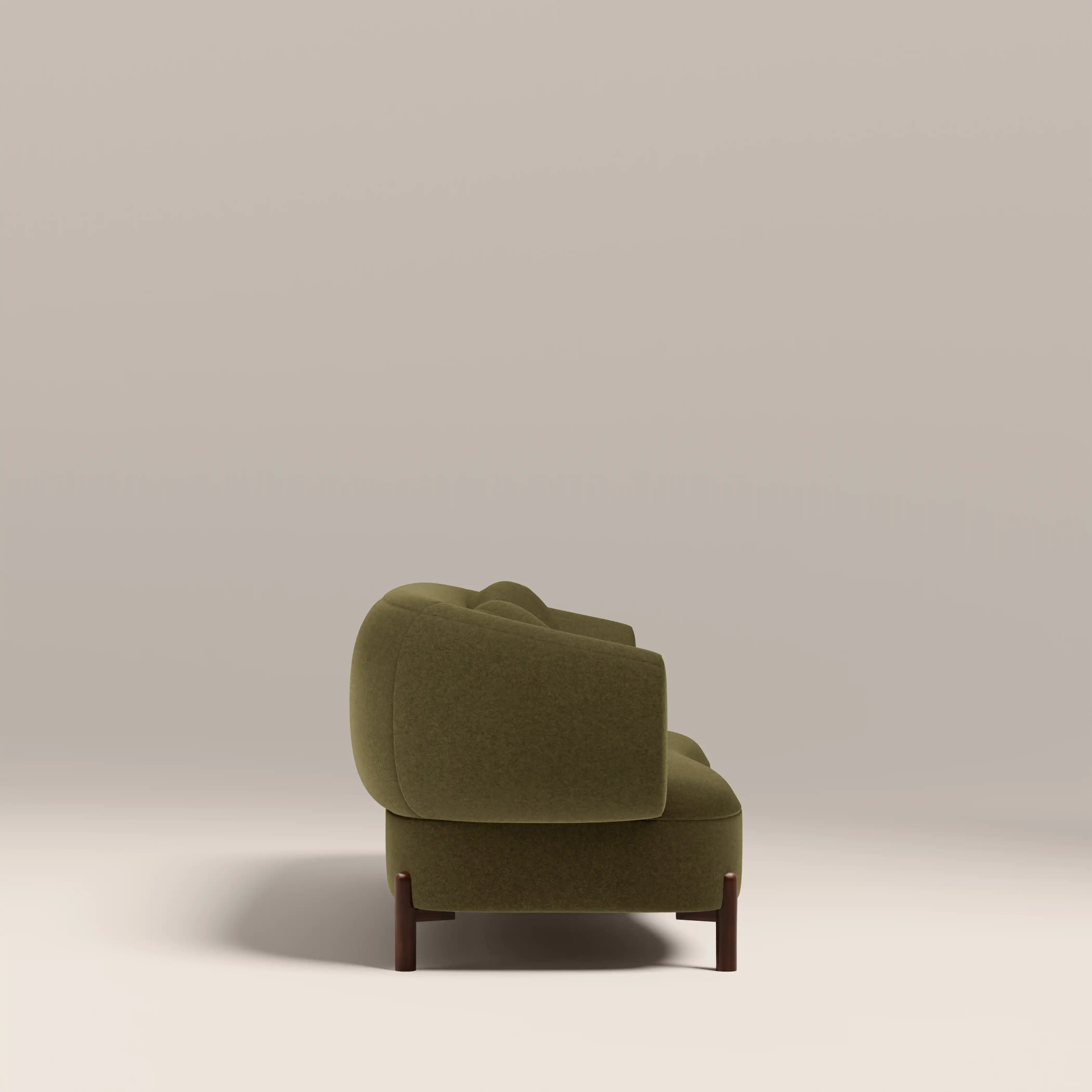 Hallfield 3 Seater Sofa | Moss Green Sustainable Mohair Velvet - Image 5