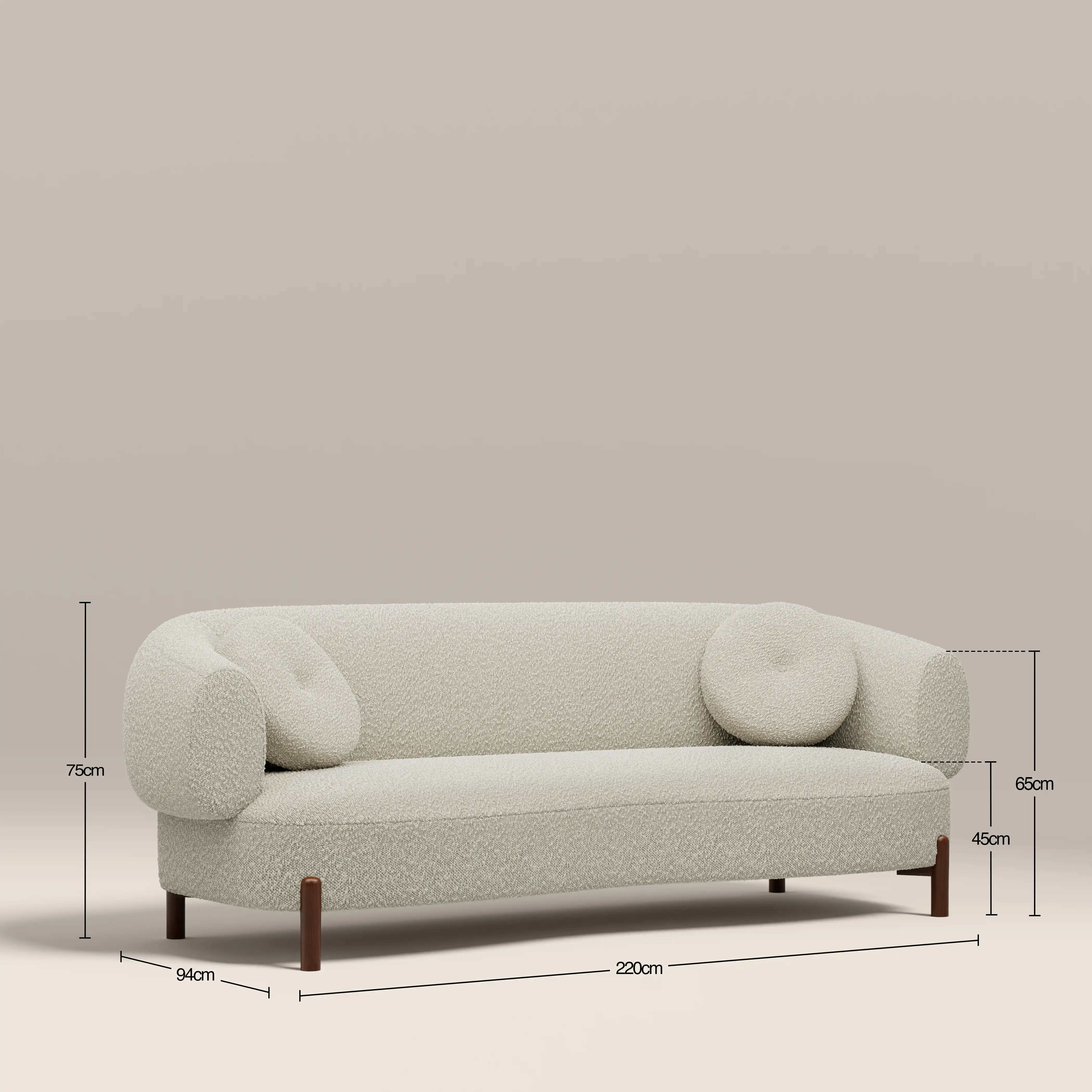 Hallfield 3 Seater Sofa | Speckled Stone Sustainable Boucle - Image 8