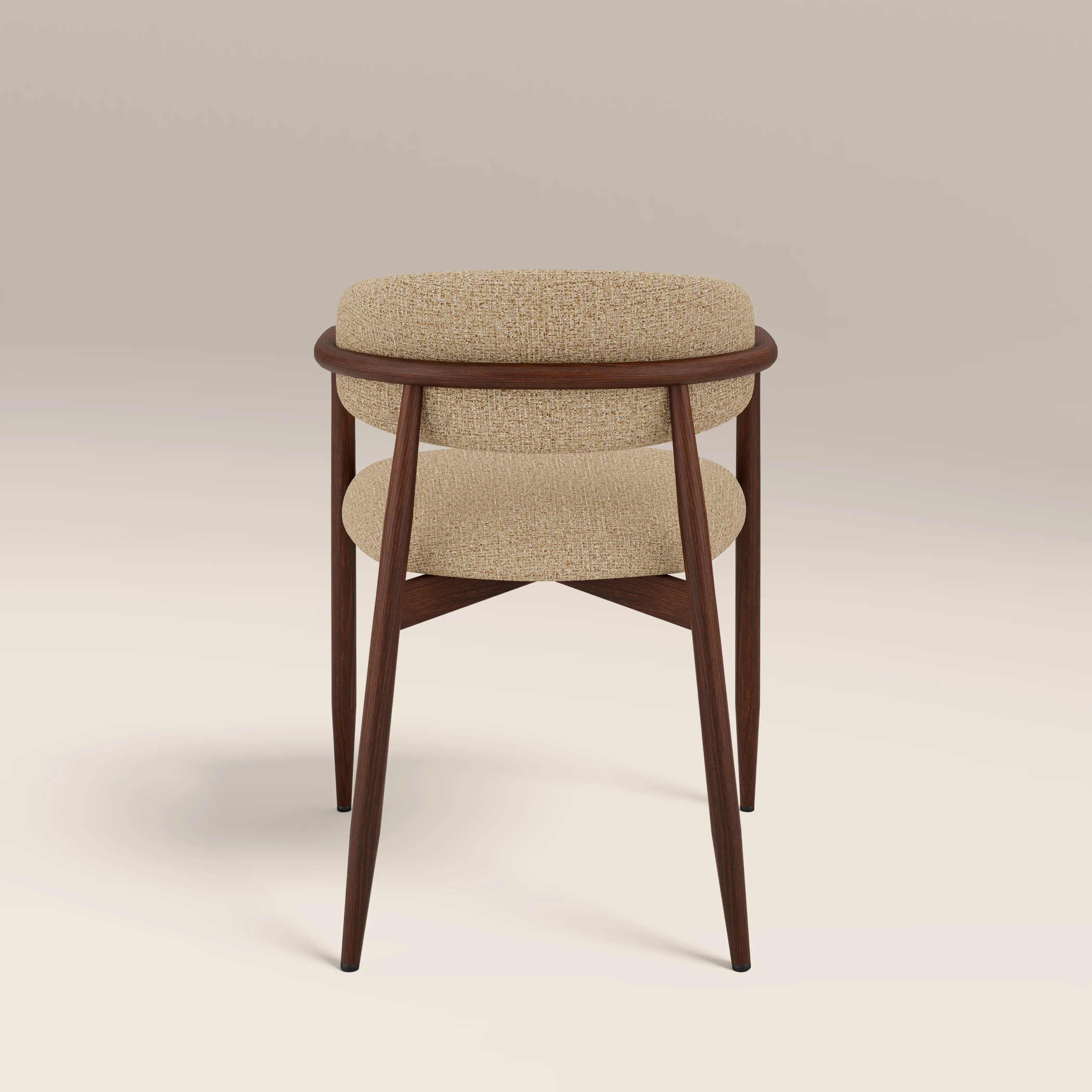 Halston Carver Dining Chair | Speckled Latte Boucle & Walnut - Image 7