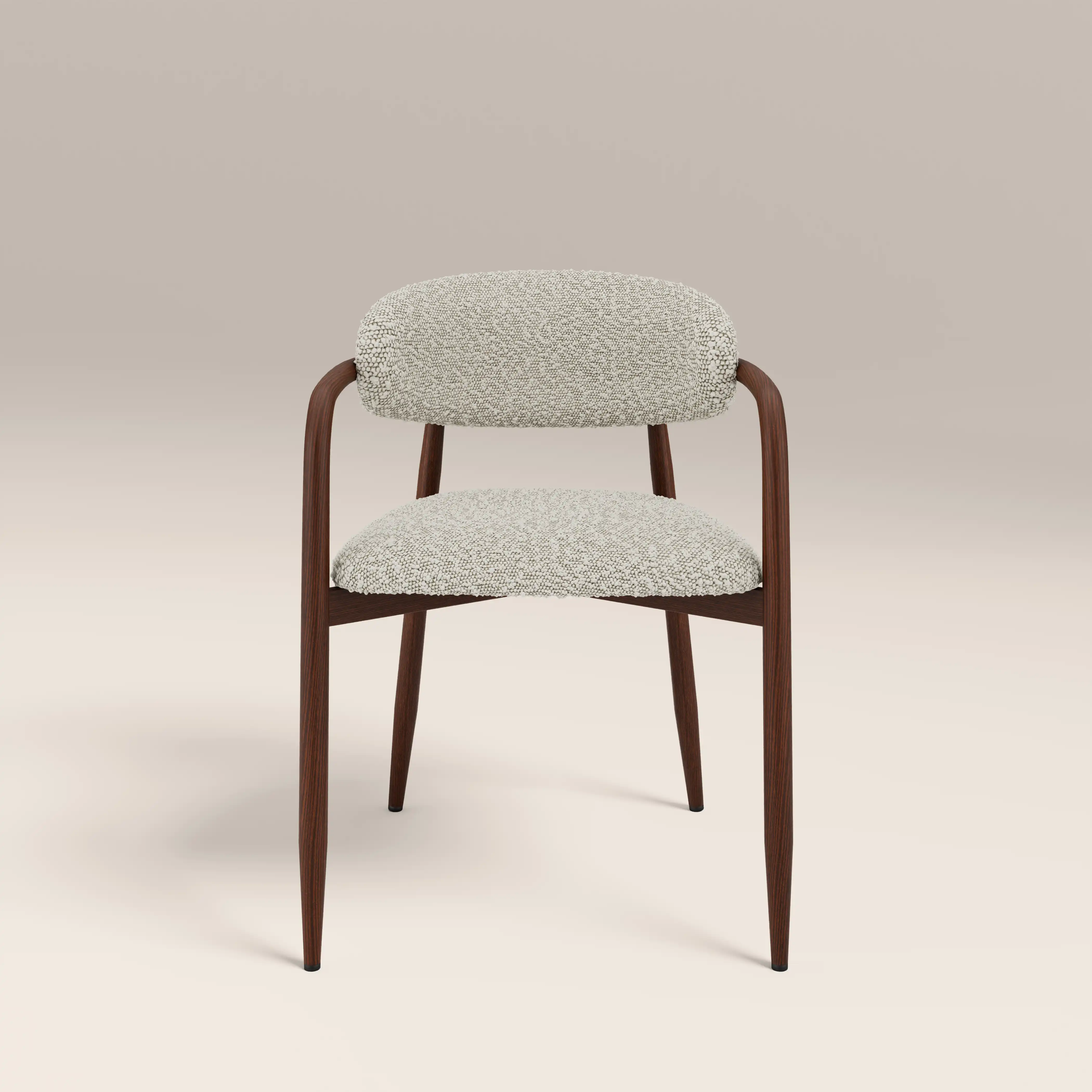 Halston Carver Dining Chair | Speckled Stone Sustainable Boucle & Walnut - Image 4