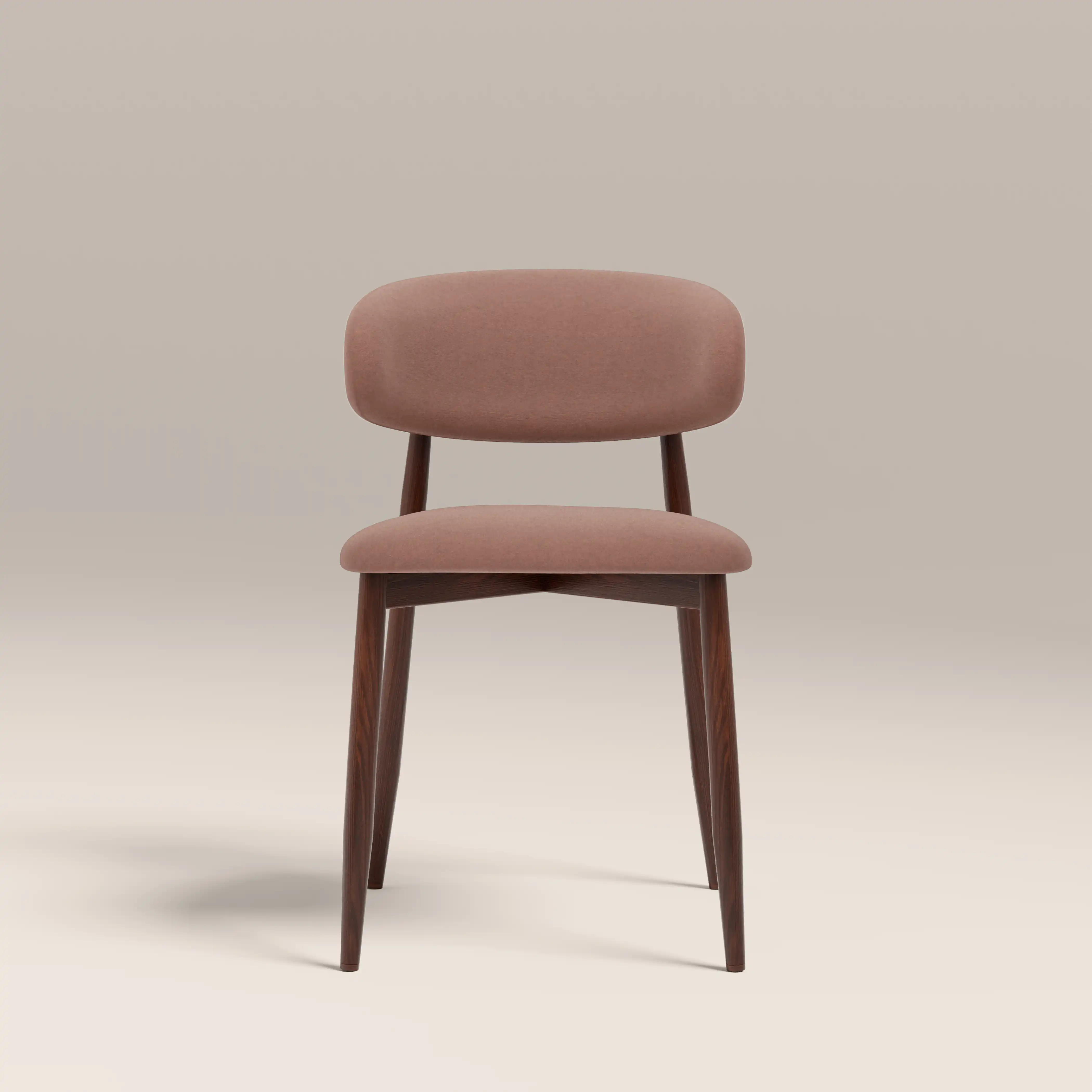 Halston Dining Chair | Blush Pink Sustainable Velvet & Walnut - Image 2