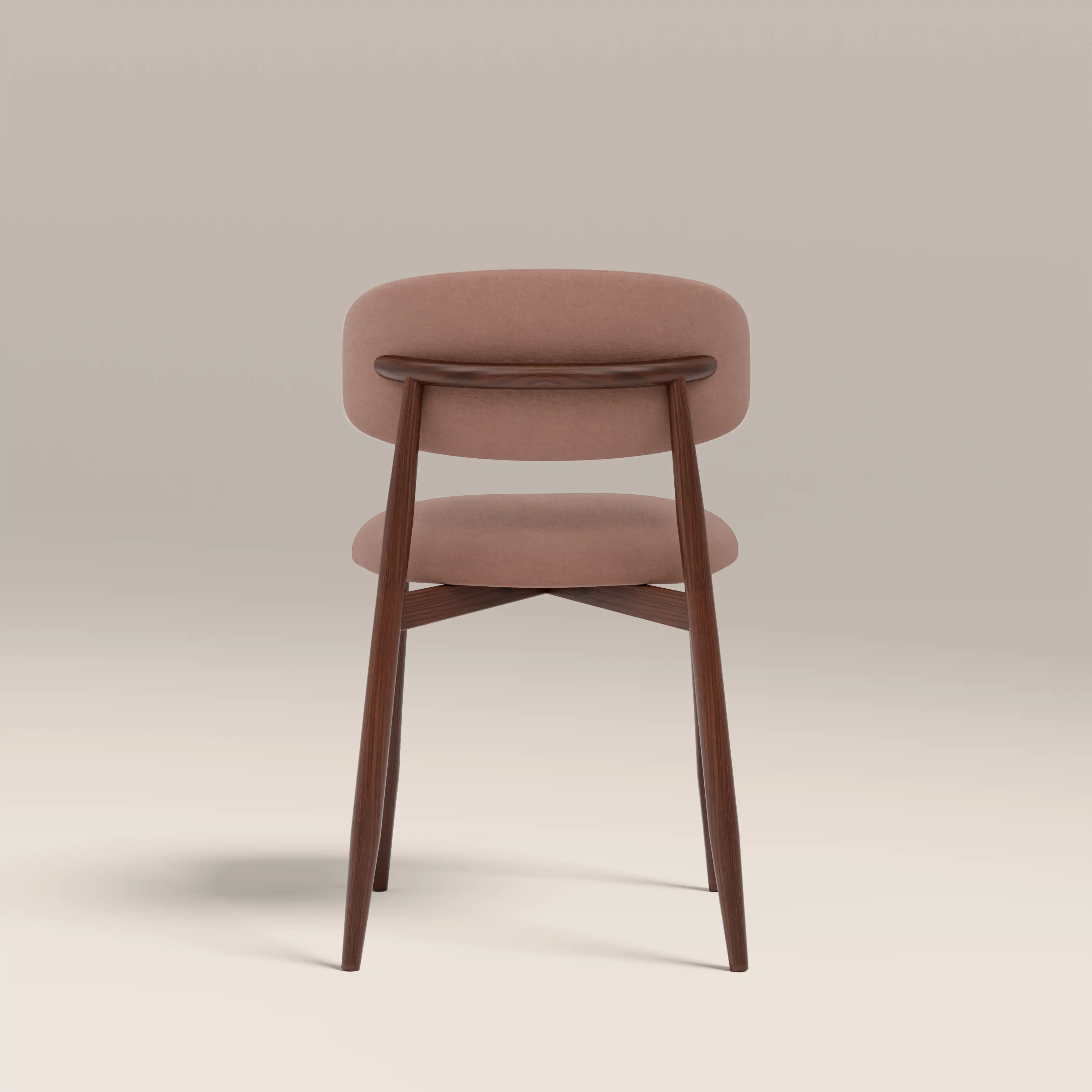 Halston Dining Chair | Blush Pink Sustainable Velvet & Walnut - Image 6