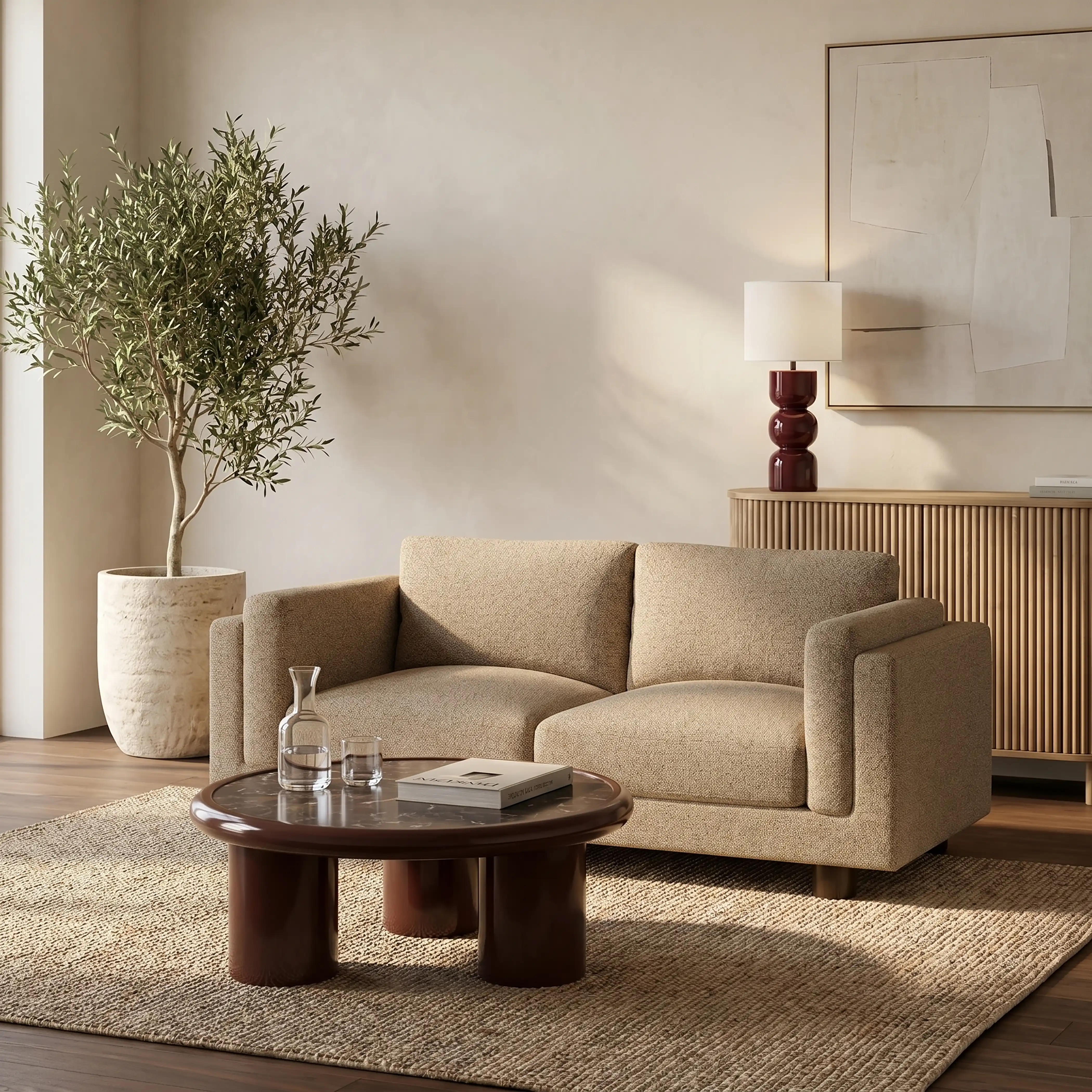 Halton 2 Seater Sofa | Speckled Latte Boucle