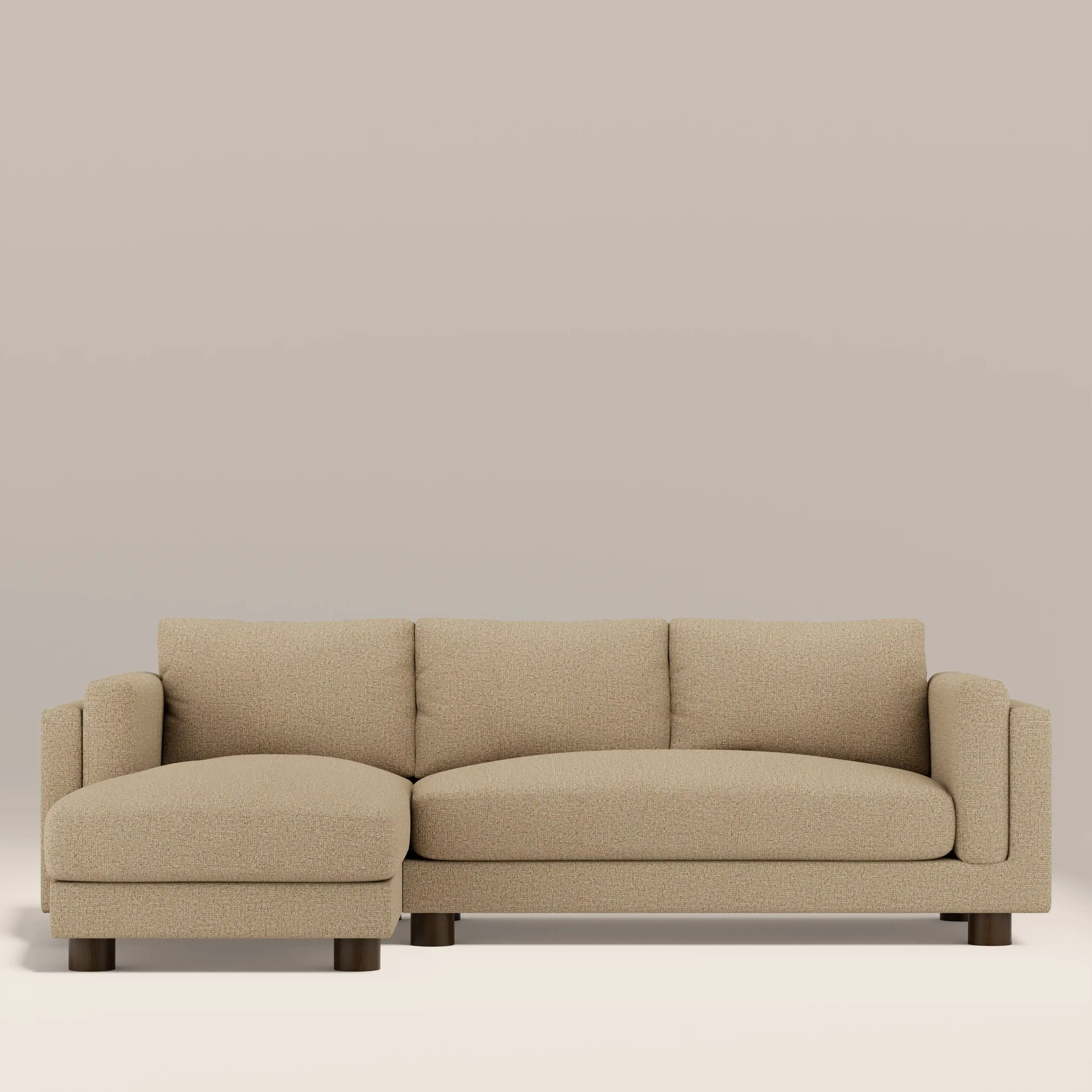 Halton Left Hand Chaise Sofa | Speckled Latte Boucle