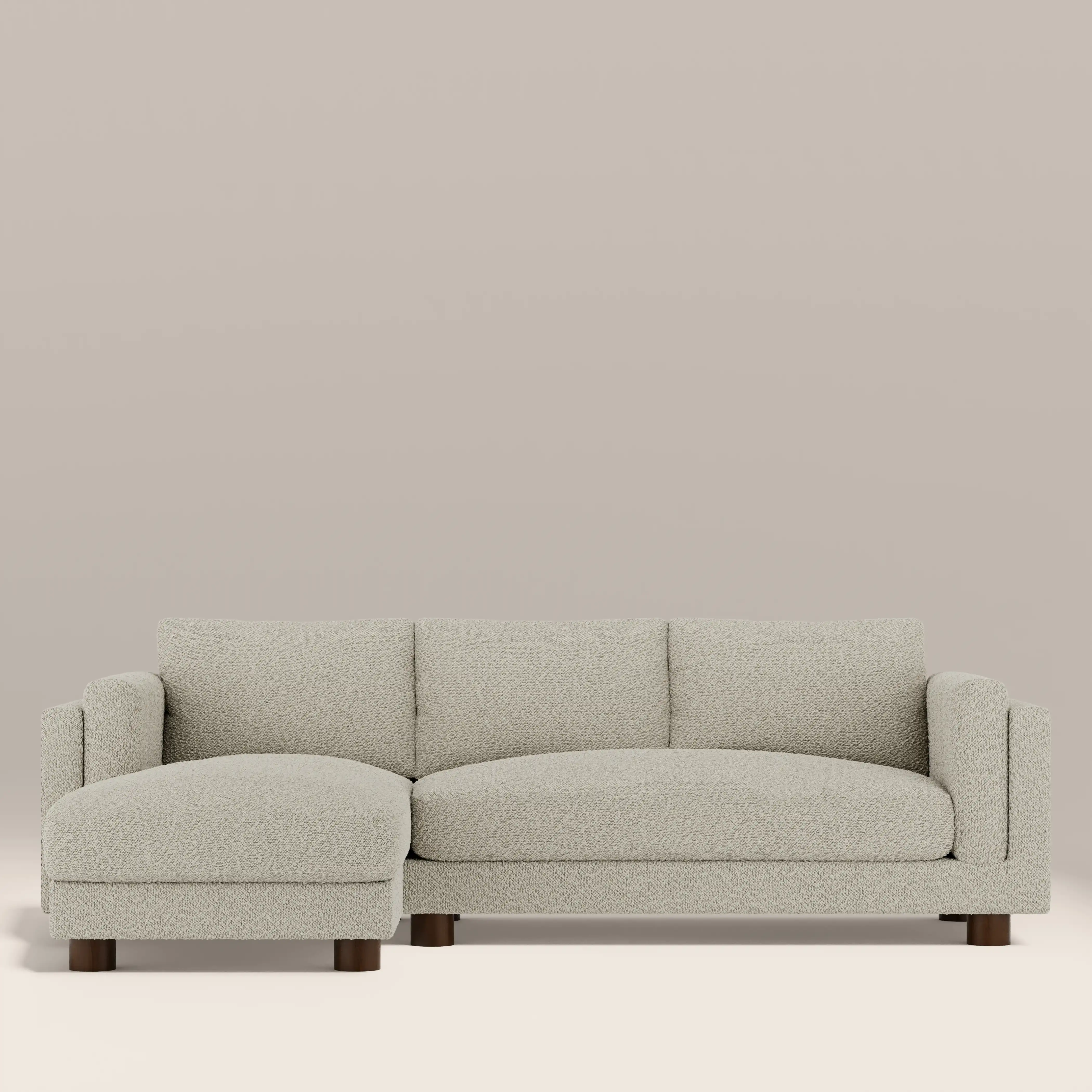 Halton Left Hand Chaise Sofa | Speckled Stone Sustainable Boucle
