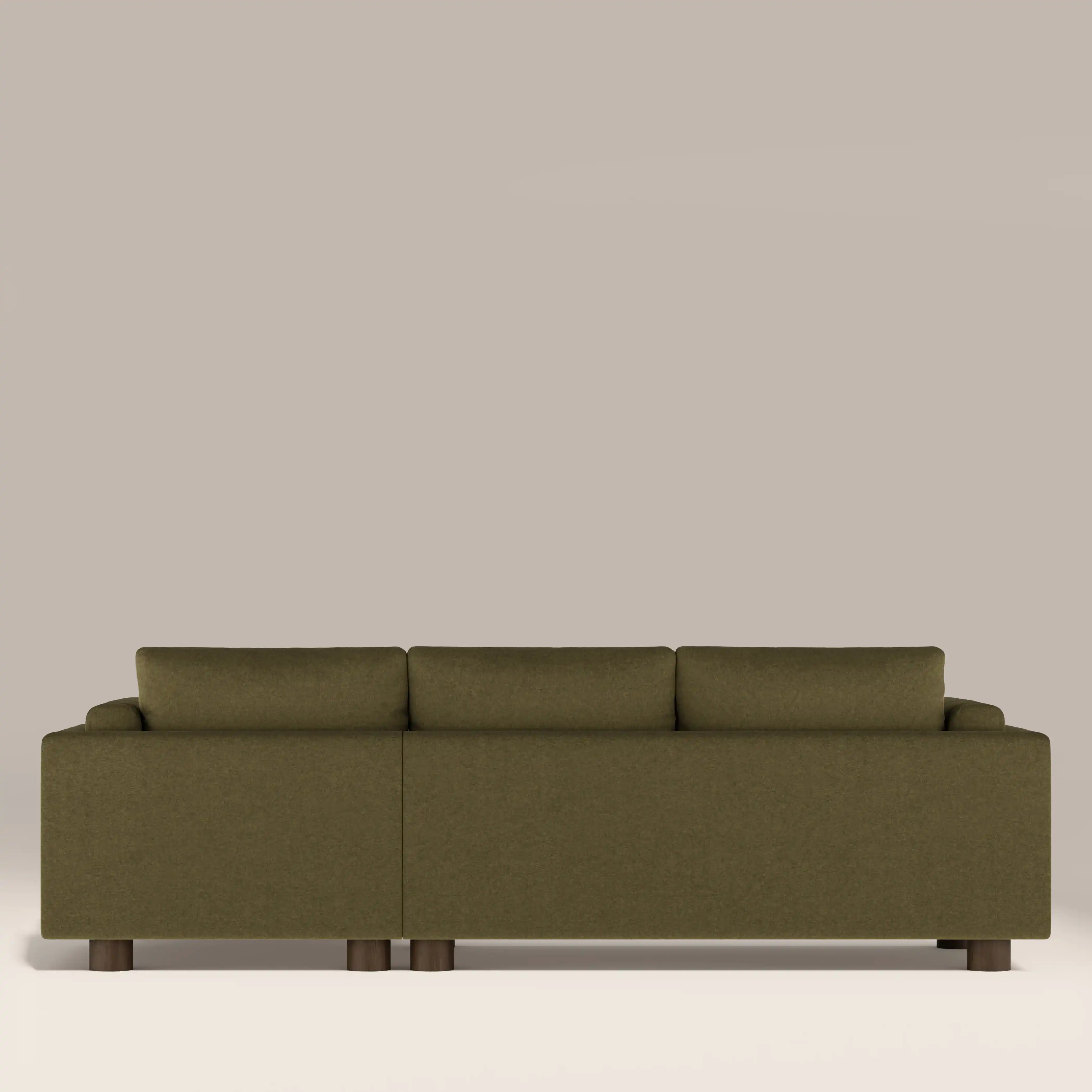 Halton Right Hand Chaise Sofa | Moss Green Sustainable Mohair Velvet - Image 7