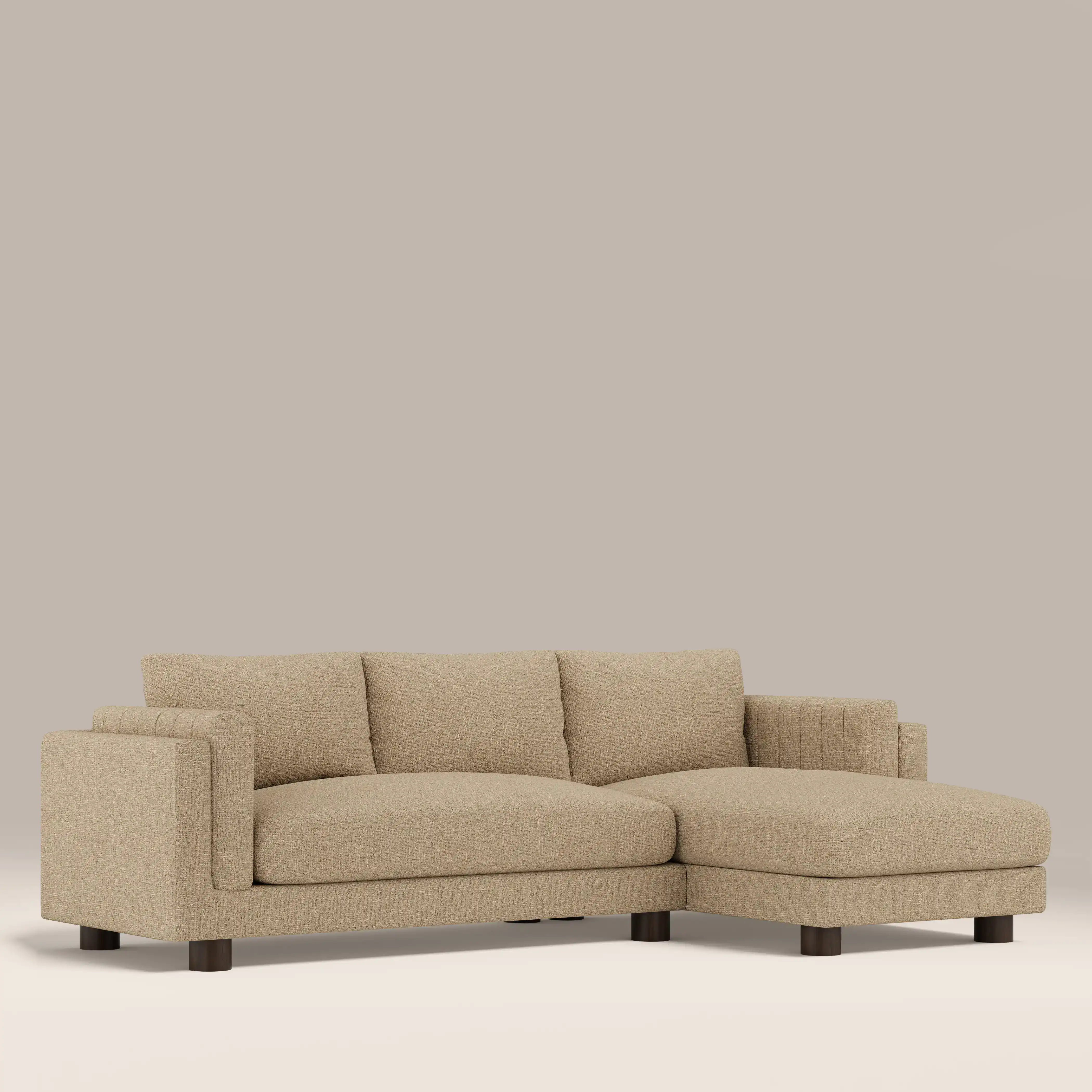Halton Right Hand Chaise Sofa | Speckled Latte Boucle - Image 2