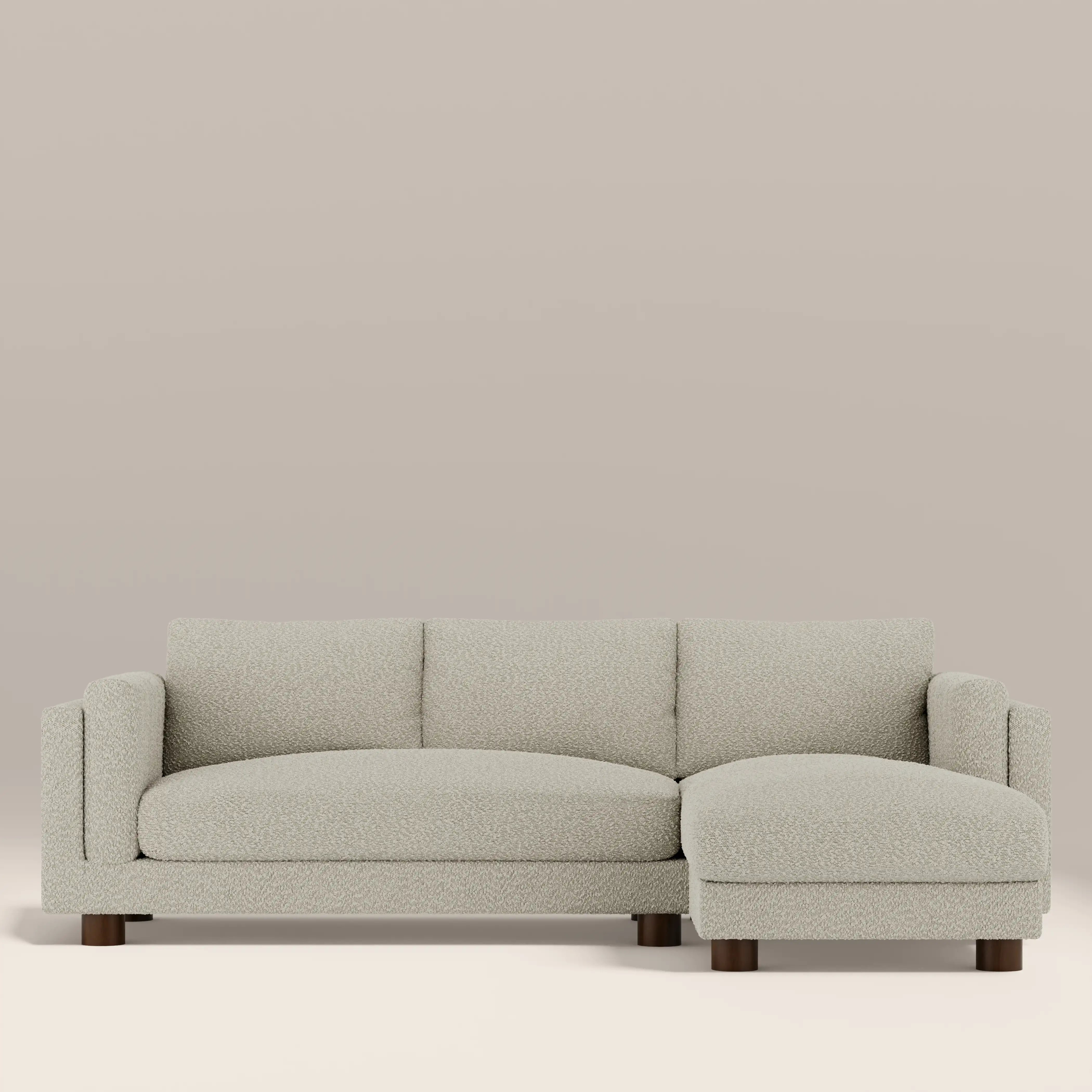 Halton Right Hand Chaise Sofa | Speckled Stone Sustainable Boucle