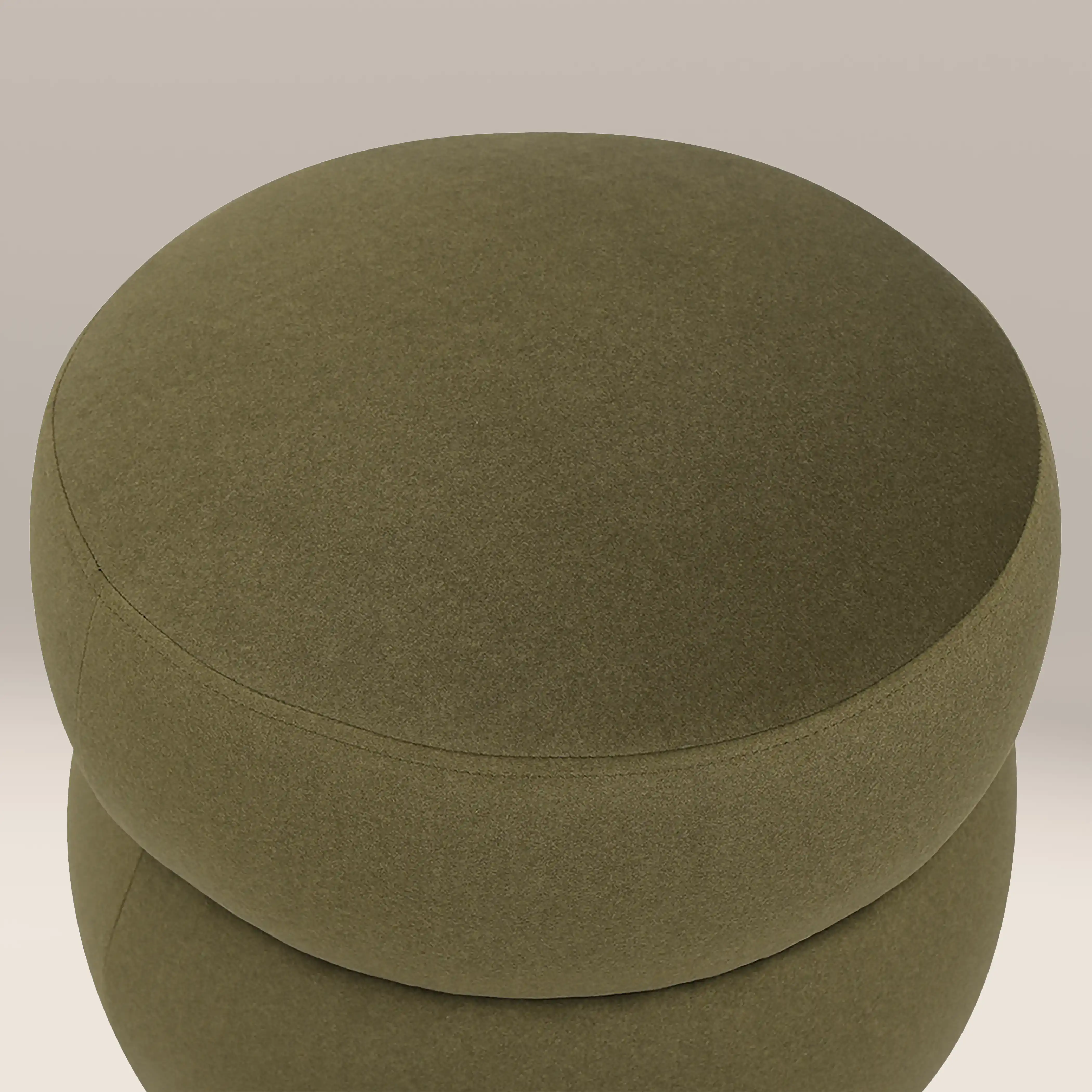 Hazel Pouffe | Moss Green Sustainable Mohair Velvet & Walnut - Image 6