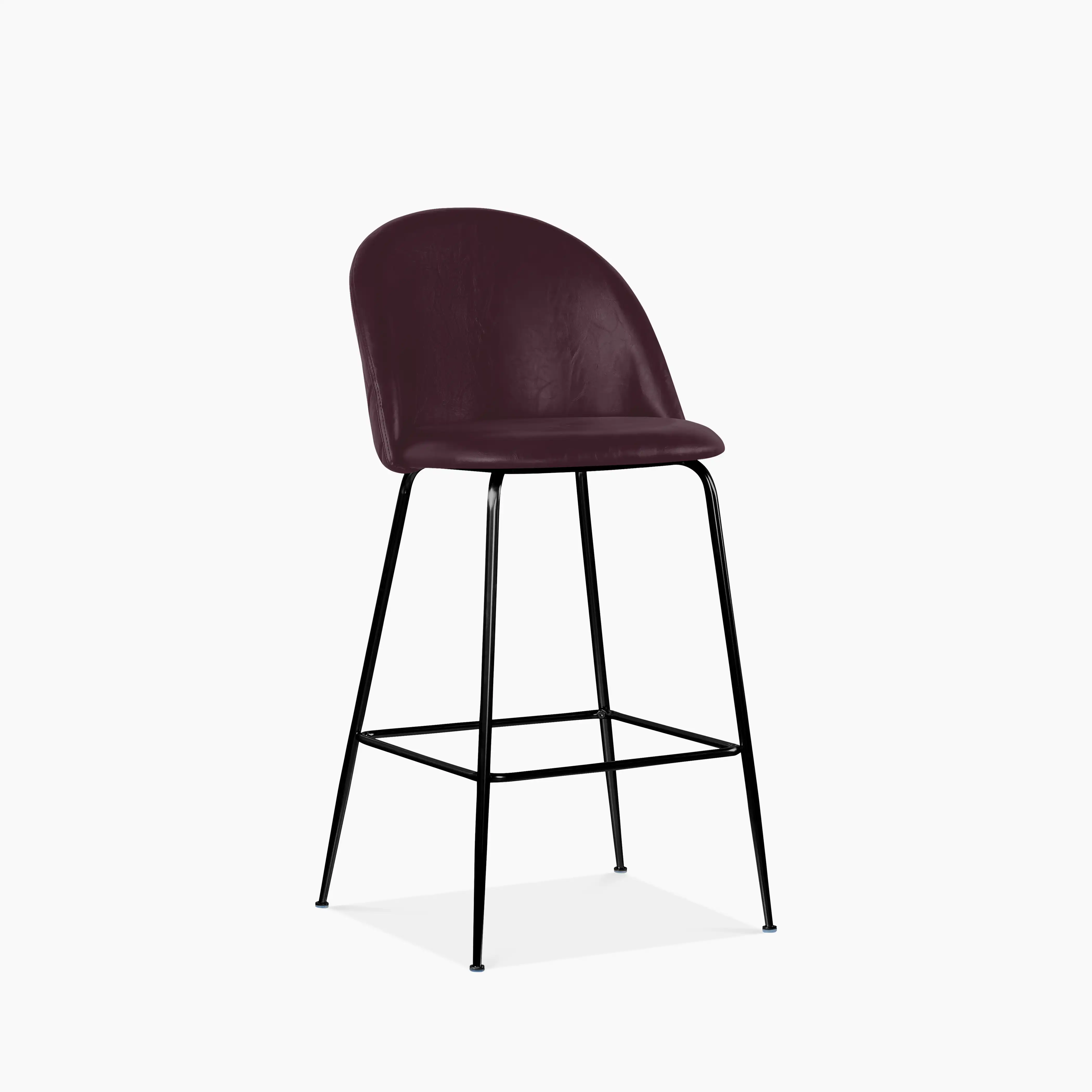 Heather Kitchen Stool | Vintage Dark Red Faux Leather