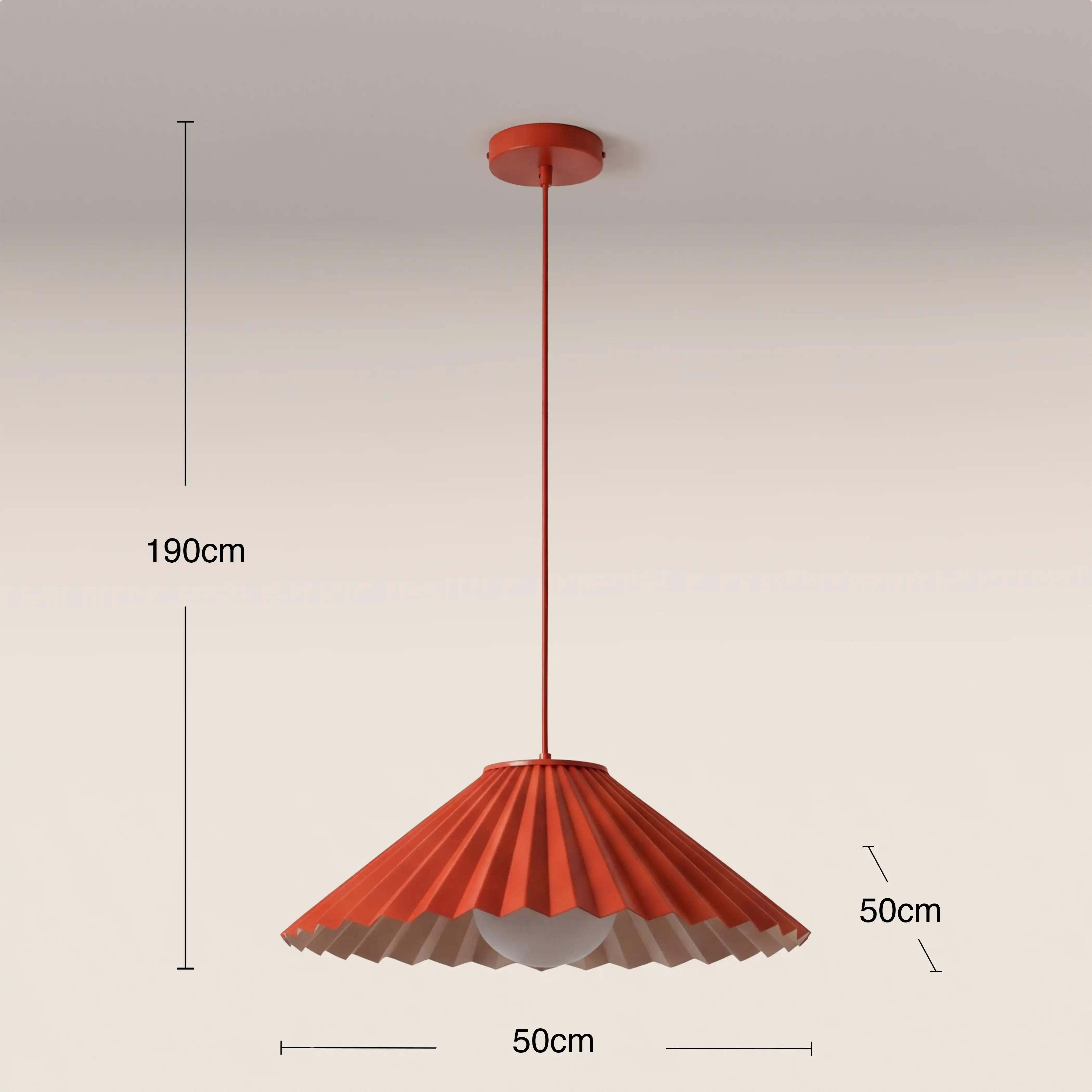 houseof Pleat Ceiling Light | Red - Image 5