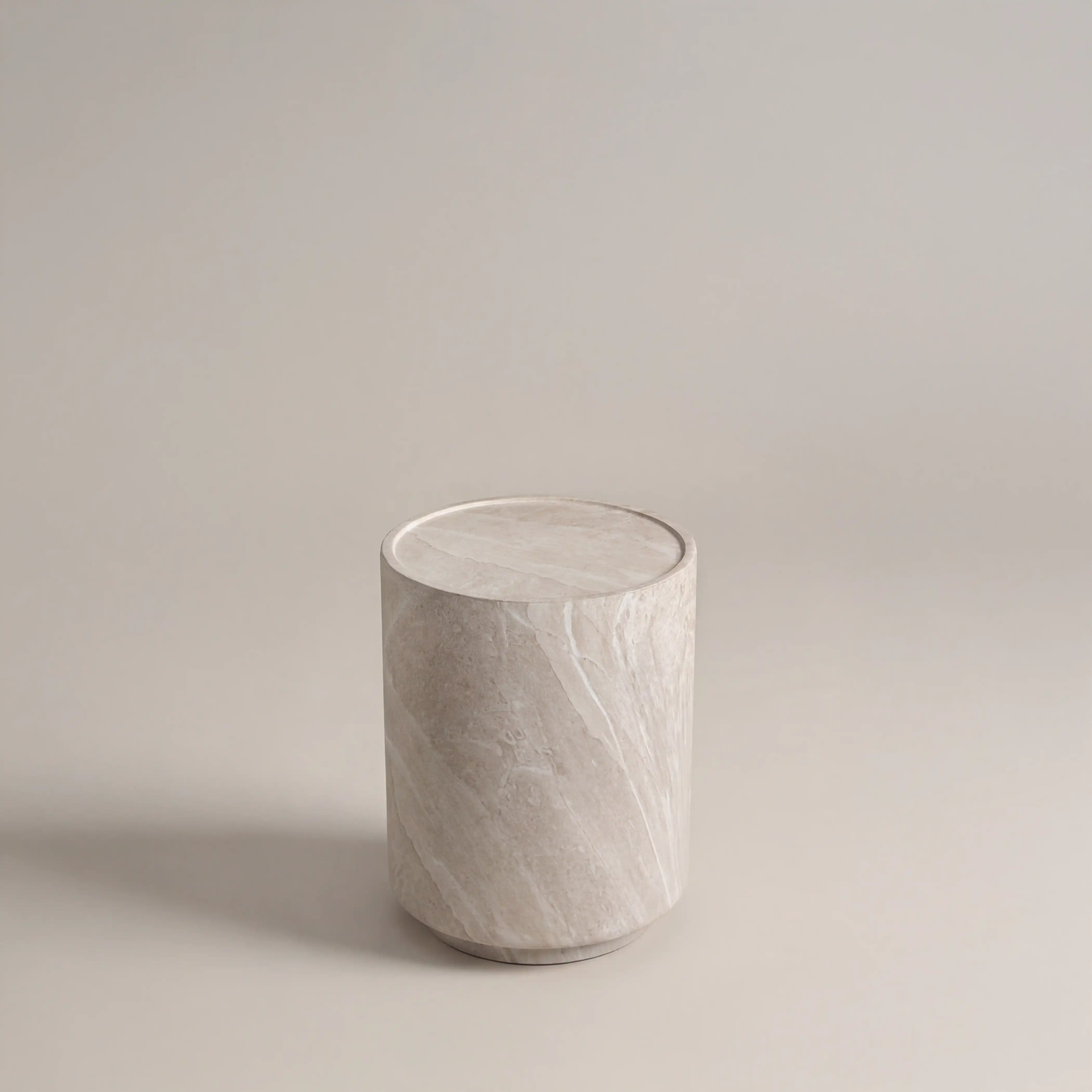 Ingrid Round Side Table | Stone Effect - Image 2