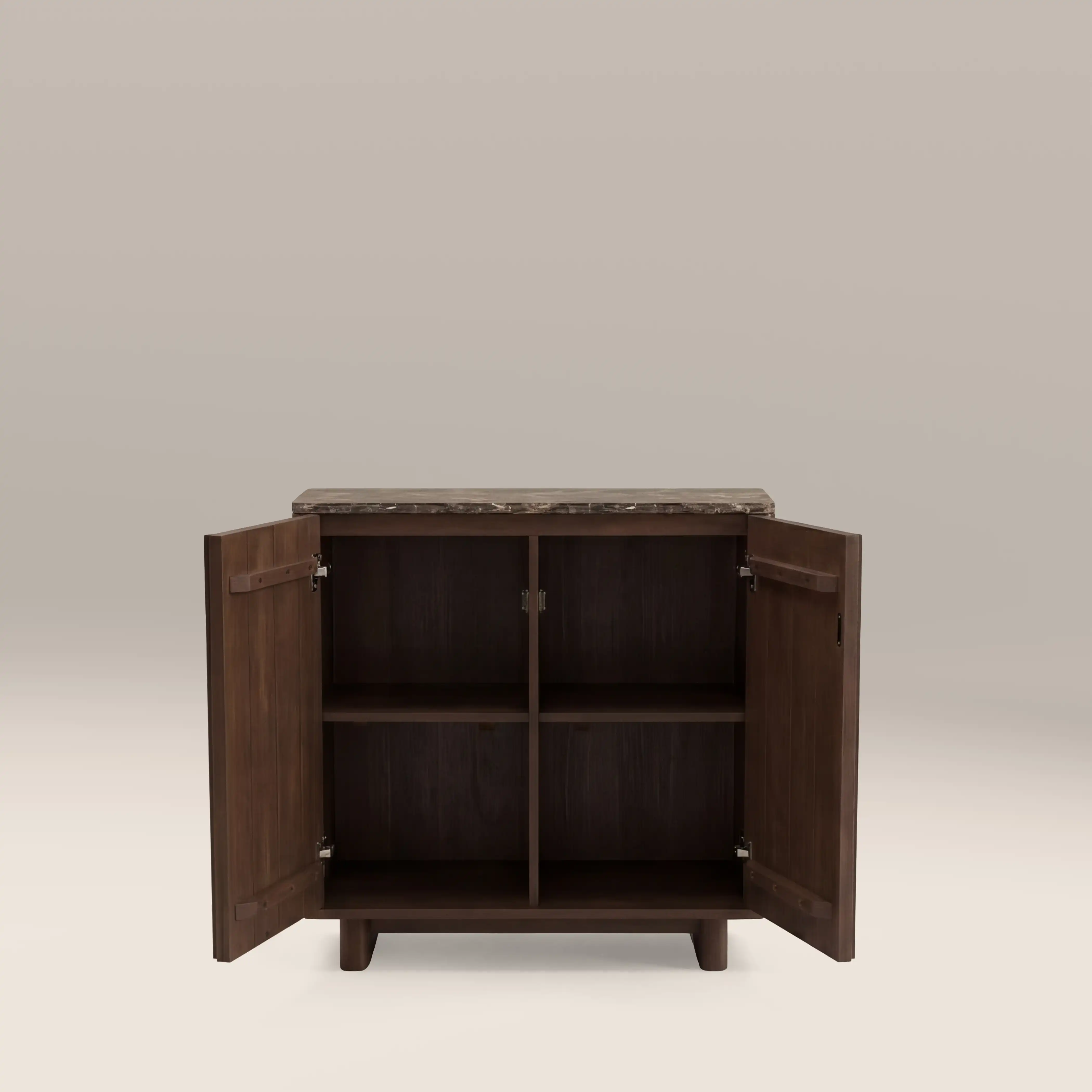 Janis 2 Door Sideboard | Emperador Brown Honed Marble & Walnut - Image 5