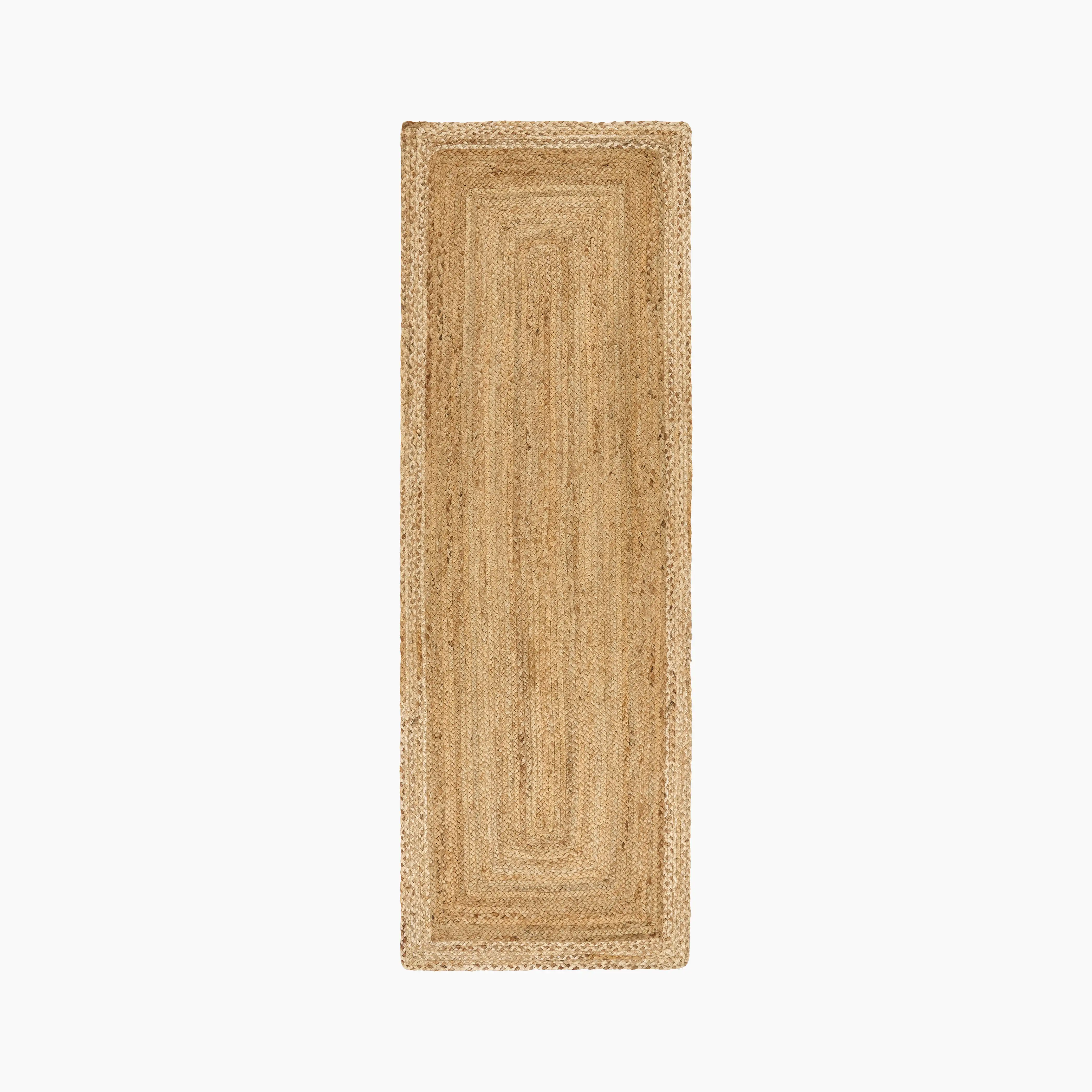 Jenson Border Jute Runner | White