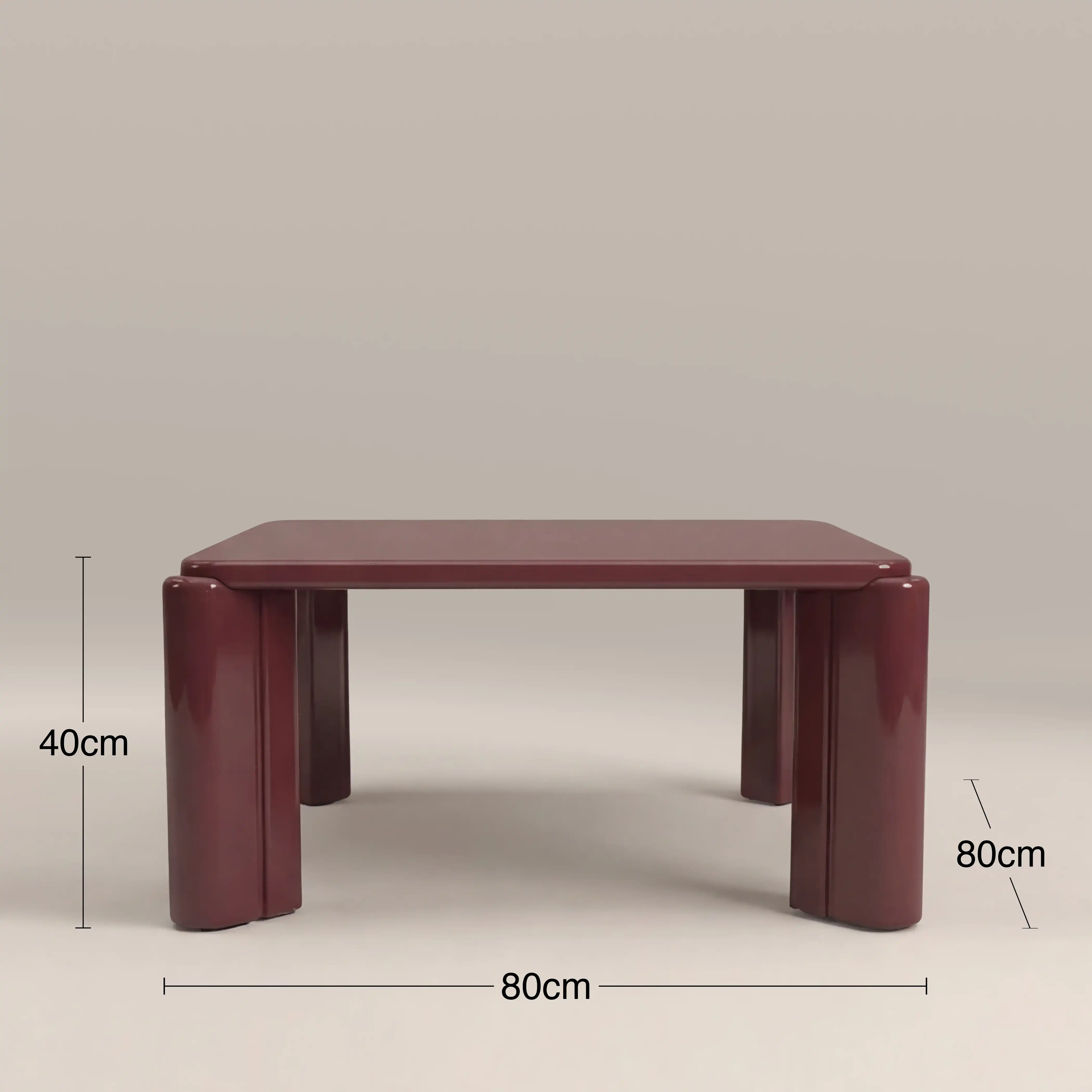 Kelby Square Coffee Table | High Gloss Cherry Red - Image 5